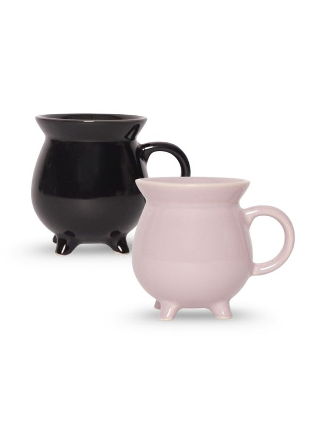 U & U Unique Utilities Black & Pink 2 Pieces Ceramic Matte Mugs-340 ml Each
