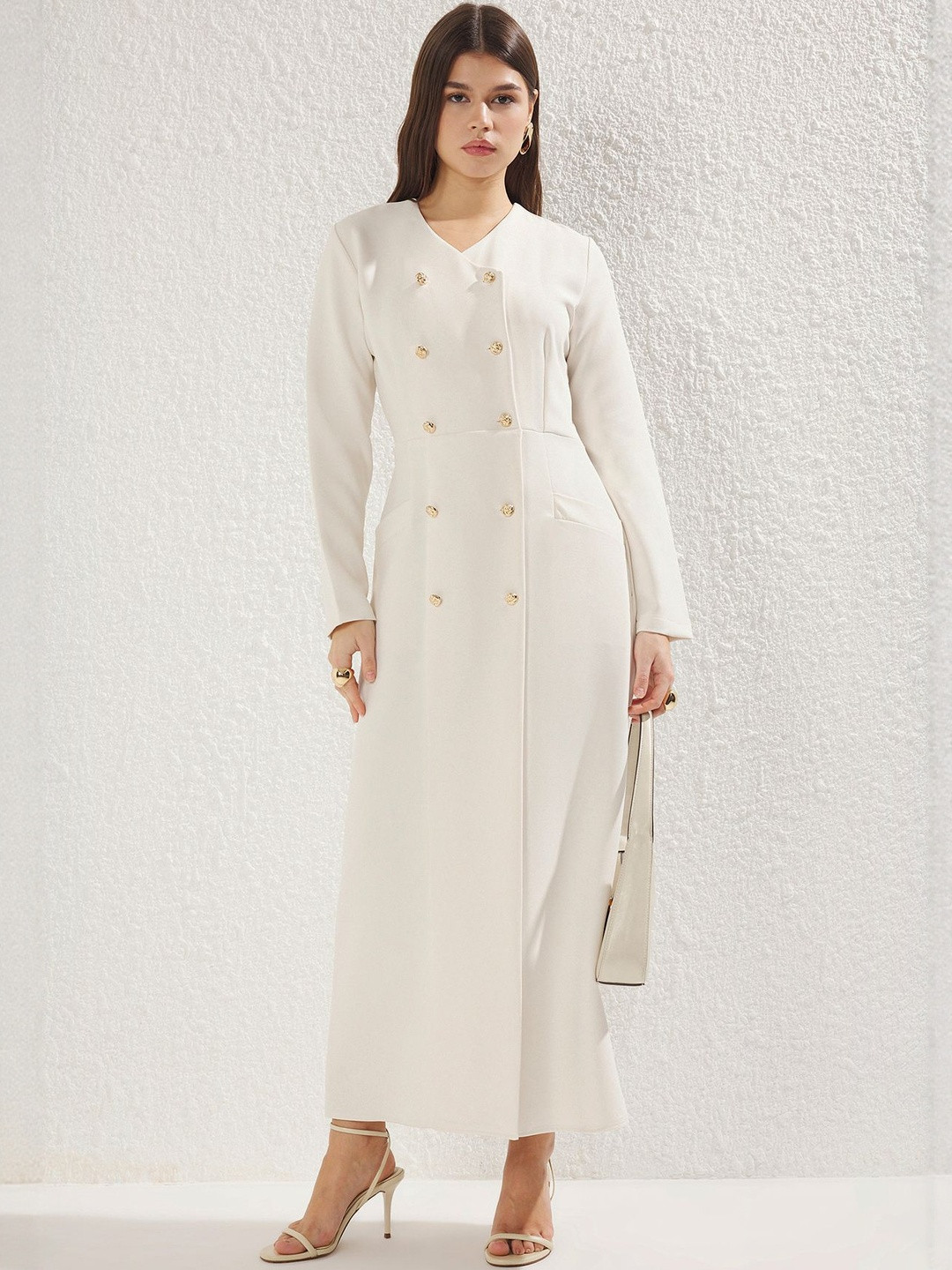 Trendyol Women Solid Blazer Maxi Dress