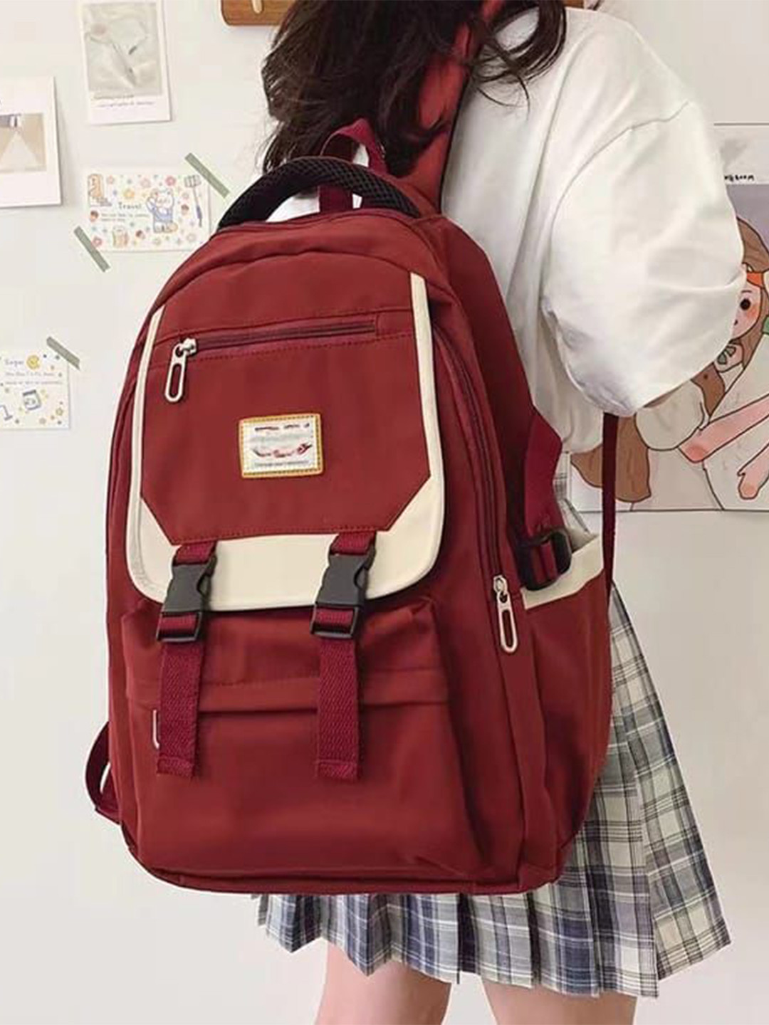 WALSON Women Solid Korean Laptop Backpack