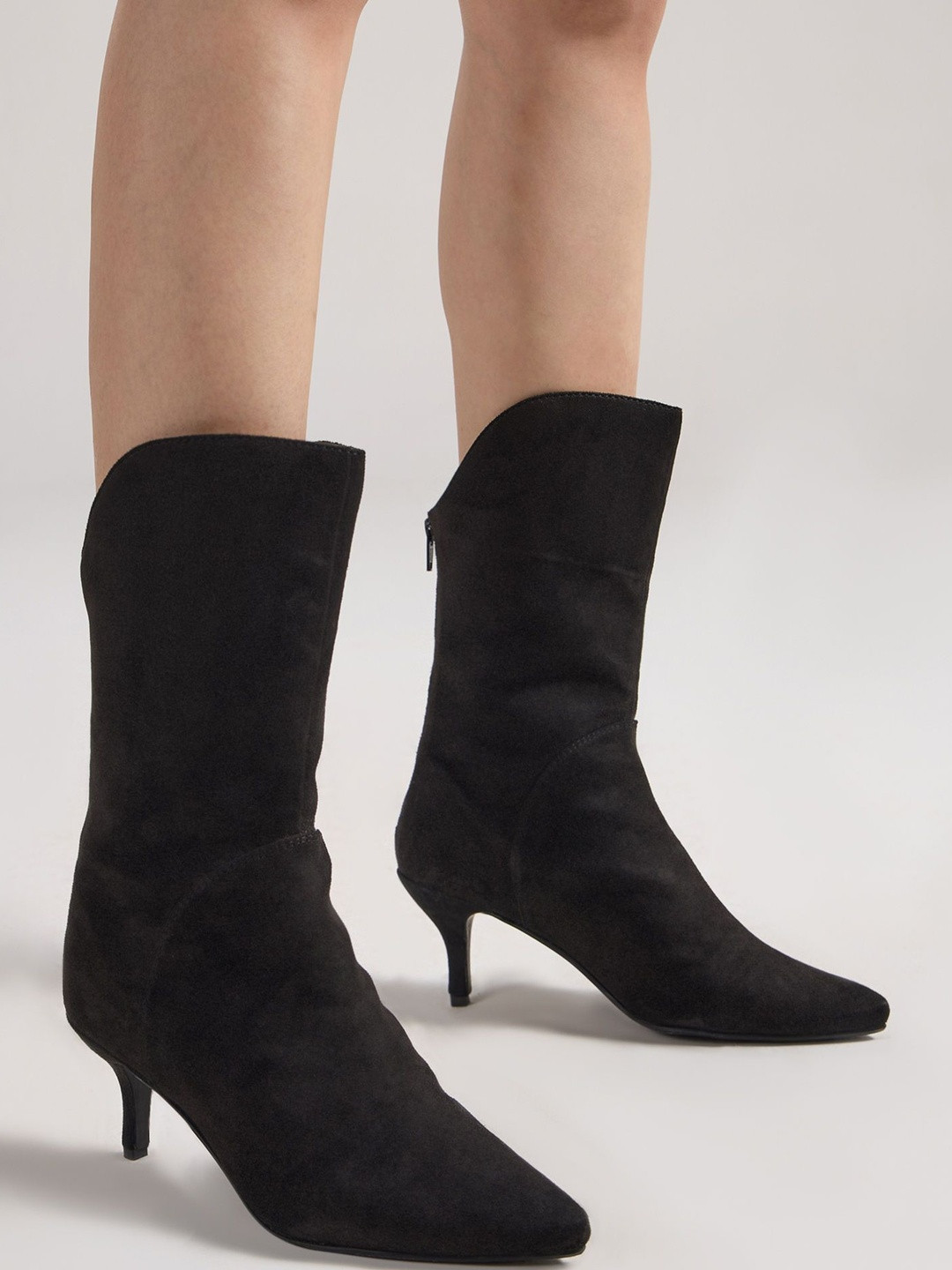 20Dresses Pointed Toe Mid Calf Stiletto Boots