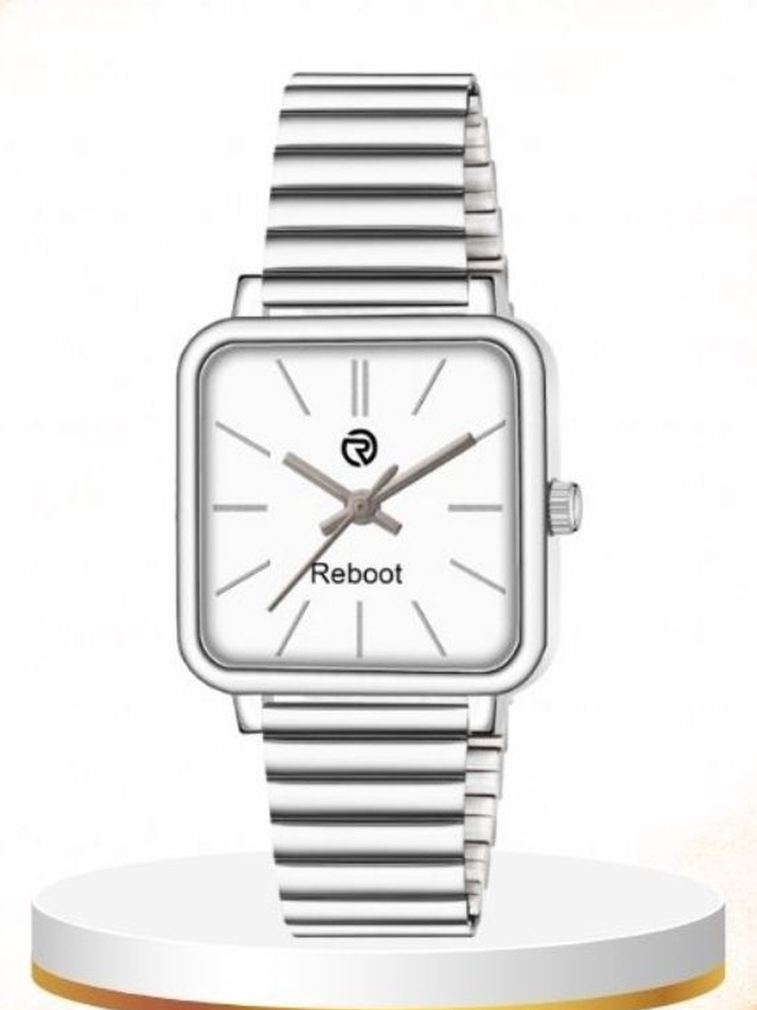 REBOOT Men Dial & Stainless Steel Straps Watch New36_152 Chuan White Designer Square