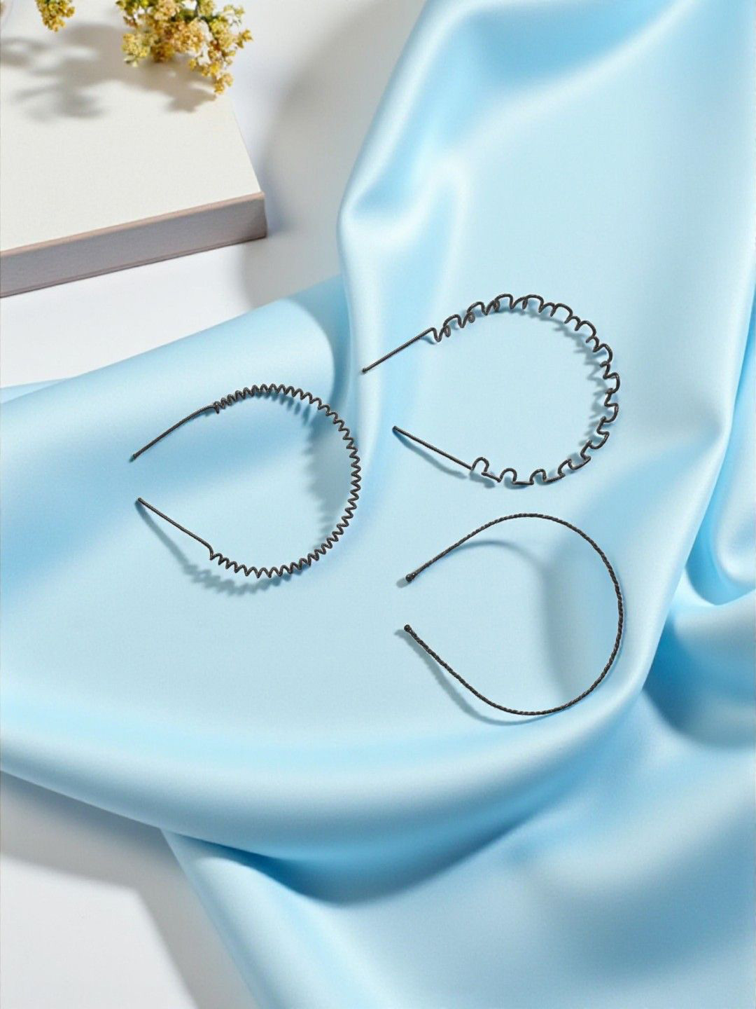 AccessHer Set Of 3 Metal Zigzag Wave Hairband