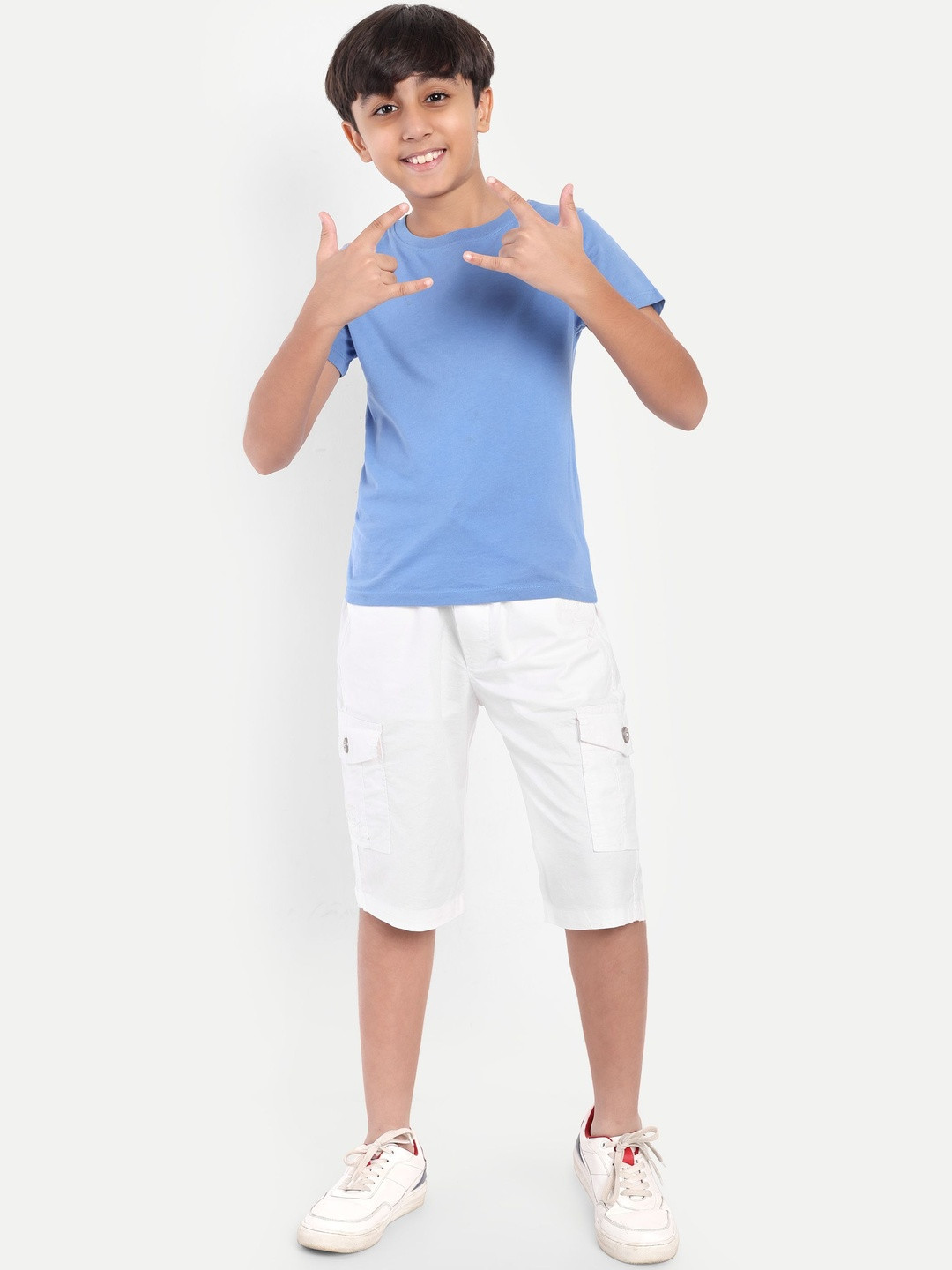 PUPPET-NX Boys Cotton Regular Fit Mid-Rise Cargo Shorts with Drawstring Closure