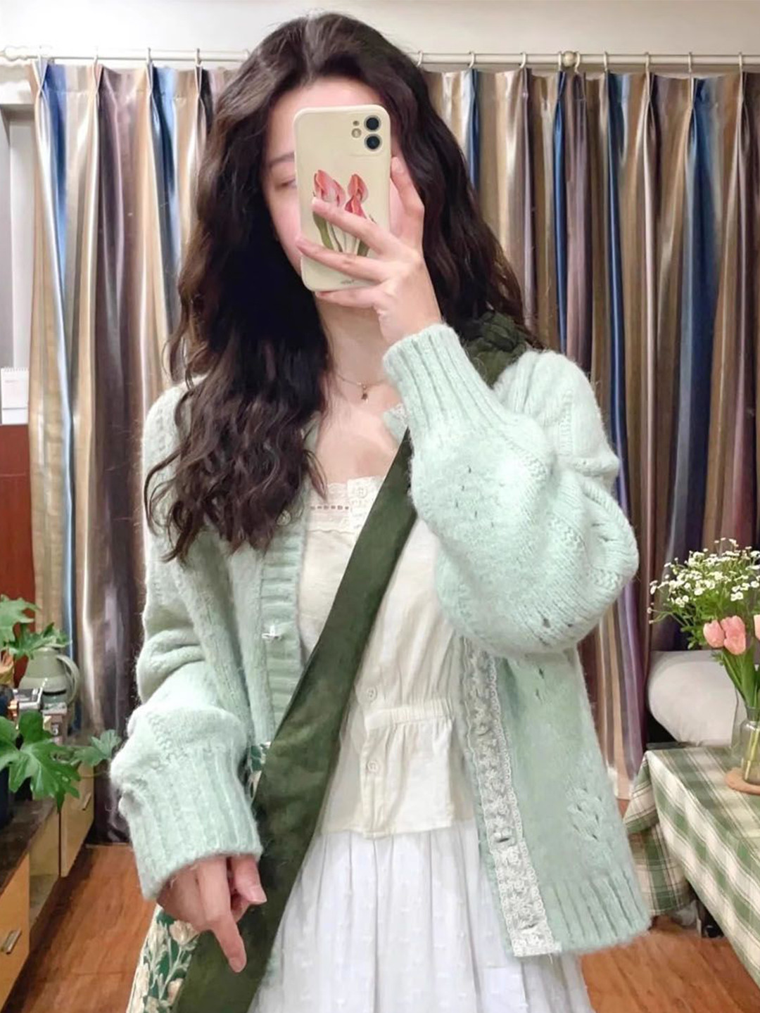 StyleCast Women Cable Knit Self Design V Neck Cardigan