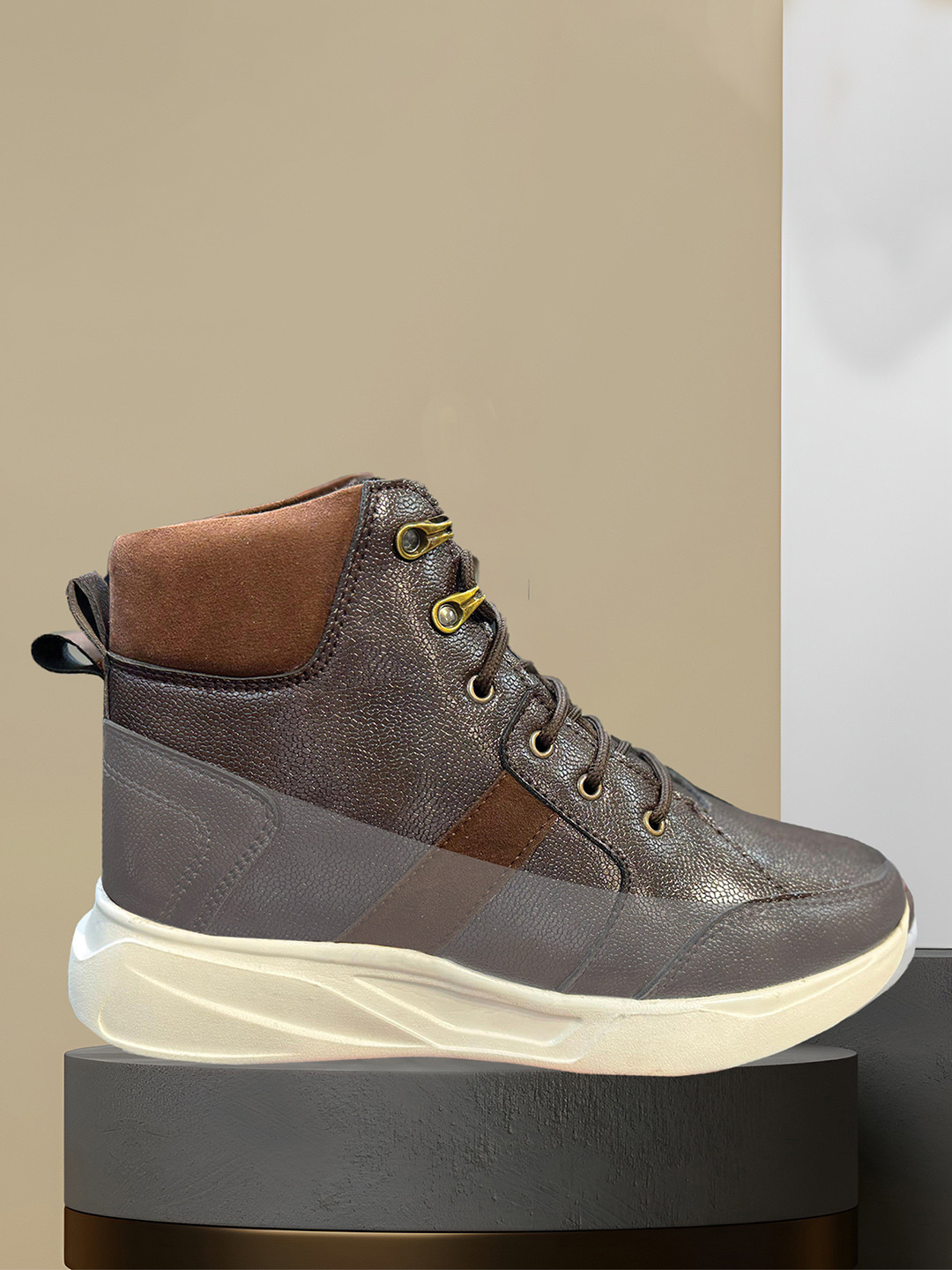 Bxxy Men Textured Hidden Elevator Height Increasing Boots