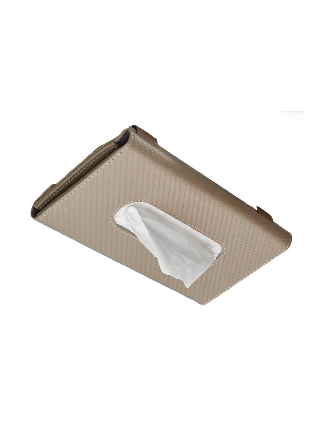 AUGEN Beige Pu Leather Rectangular Tissue Holder