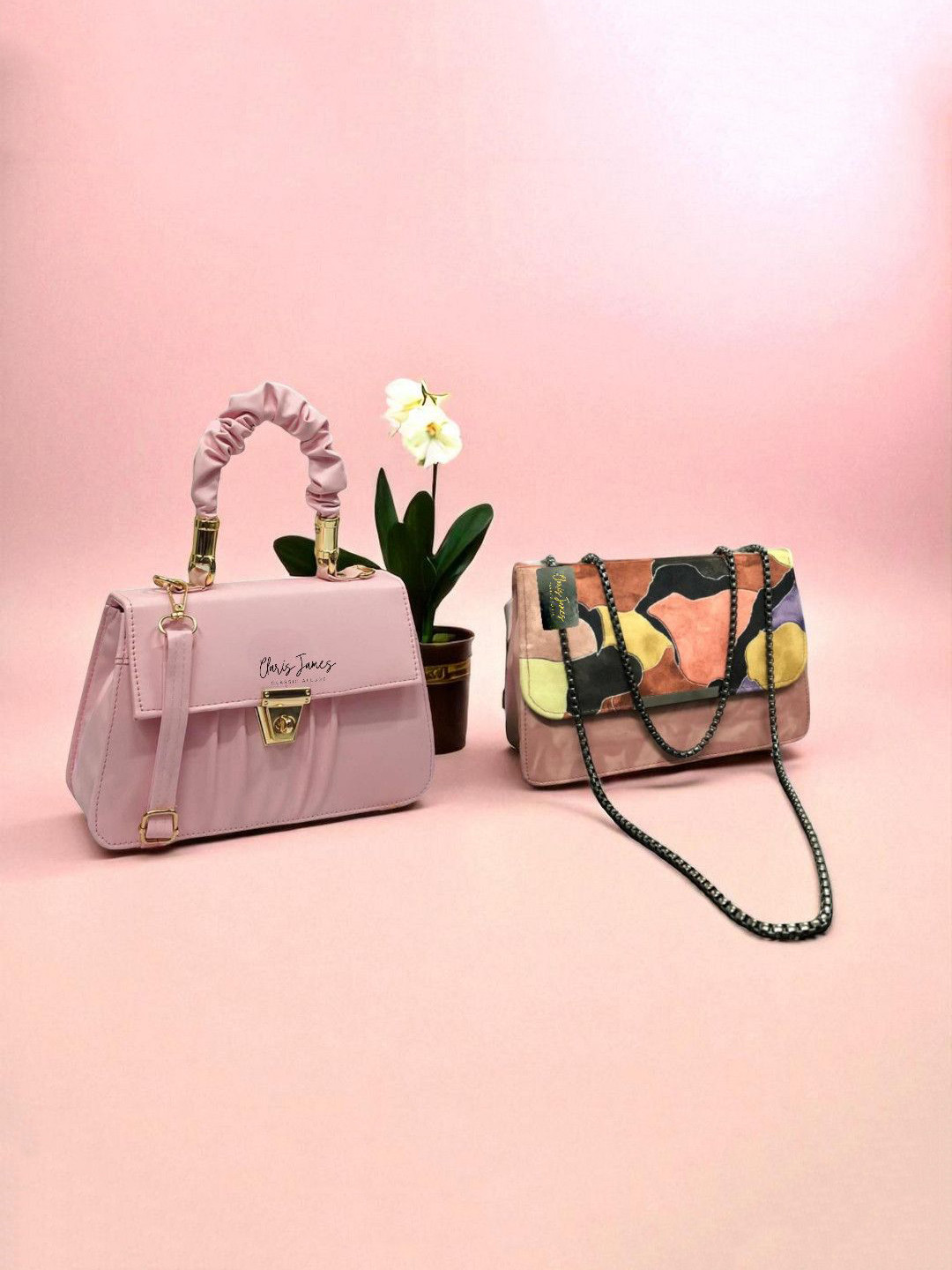 CLARIS JAMES Pack Of 2 Self Design Regular Crossbody Sling Bag Detachable Sling Strap