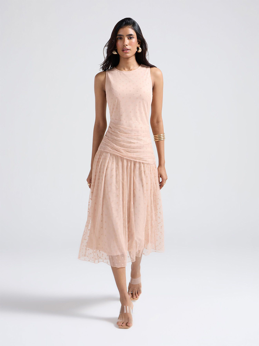 20Dresses Polka Dot Print A-Line Midi Dress