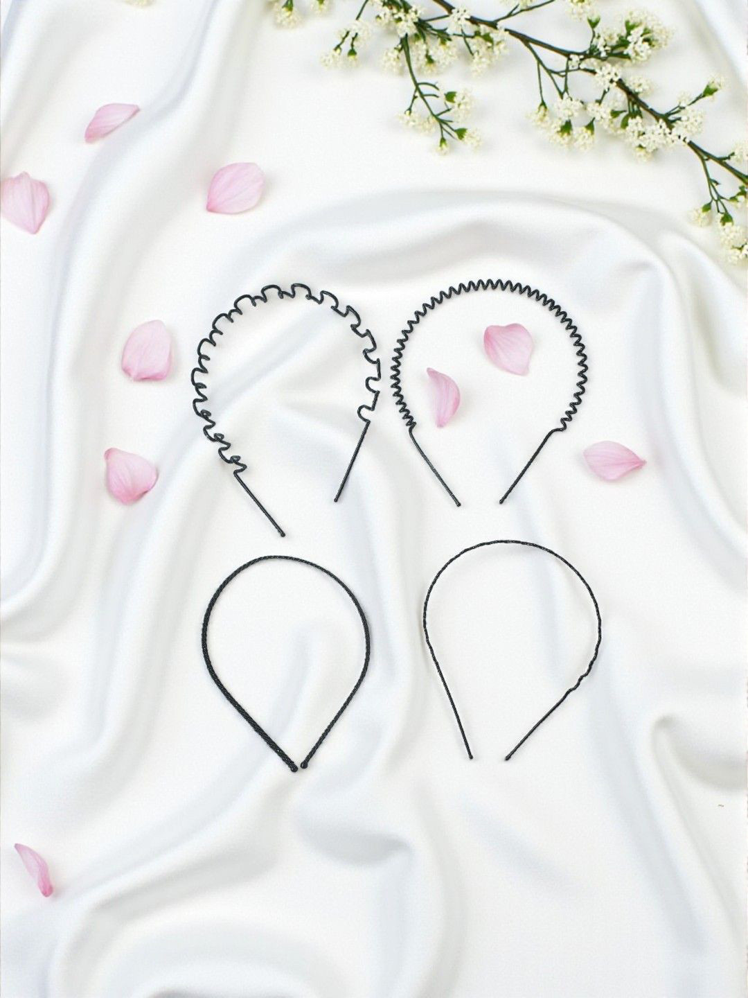 AccessHer Unisex Set Of 4 Zigzag Wave Hairbands