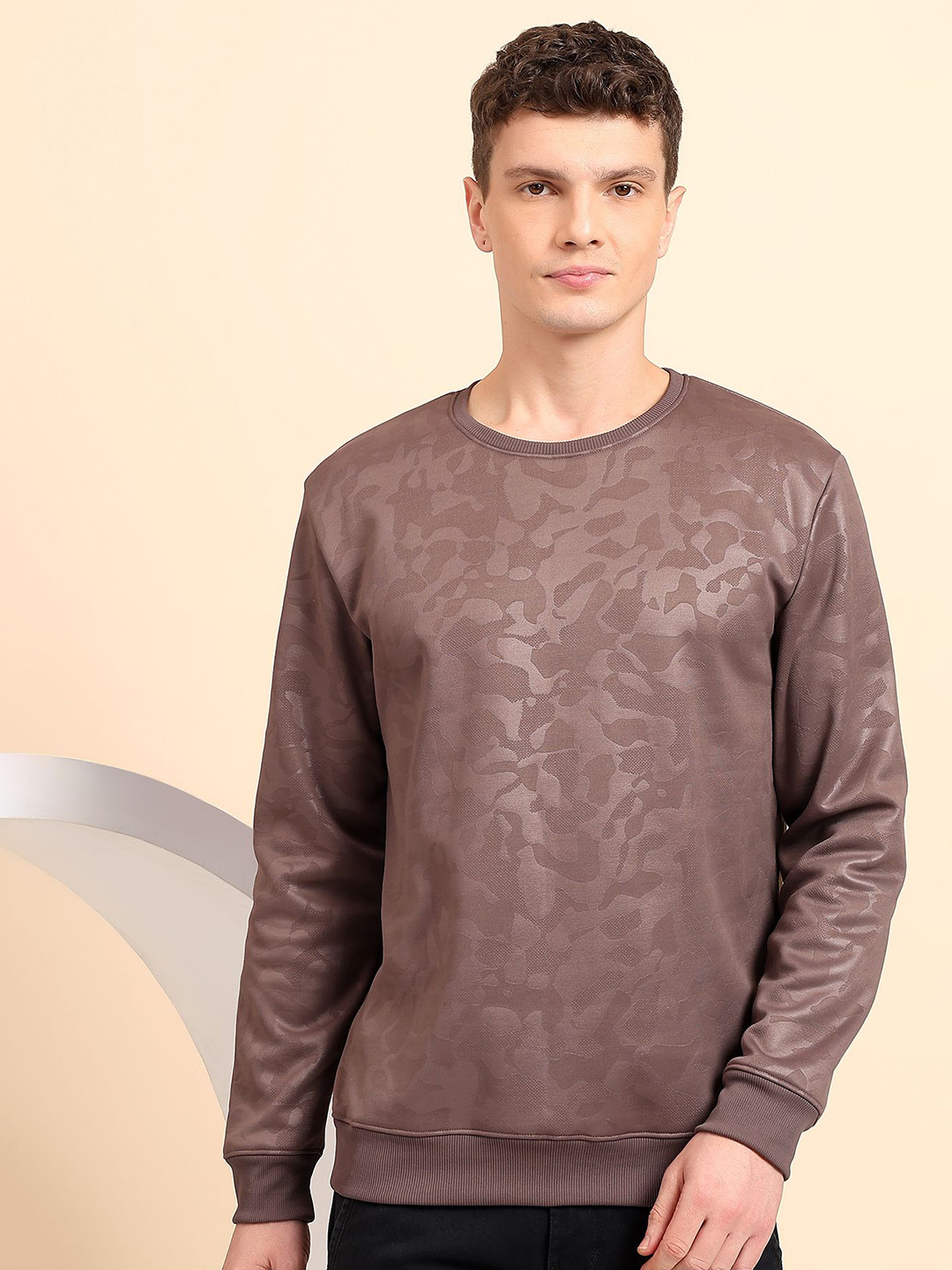 GLITO Men American Jaquard Camouflage Pattern Sweatshirt