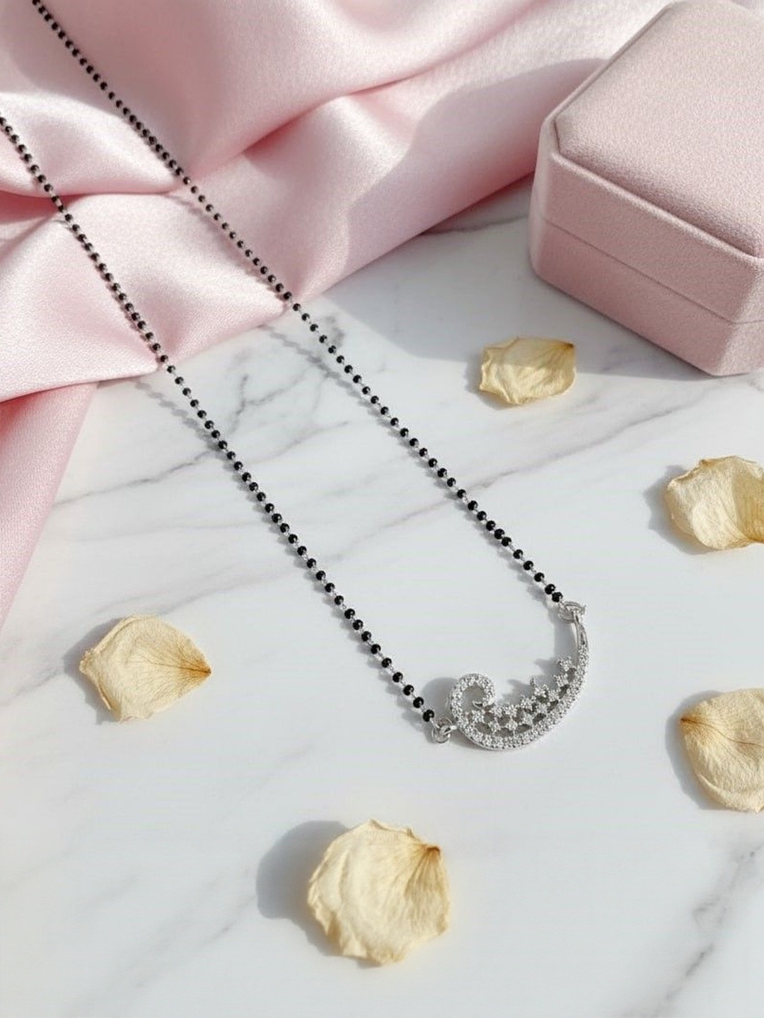 Opal Touch Starry Nightfall Rhodium-Plated Zircon Mangalsutra