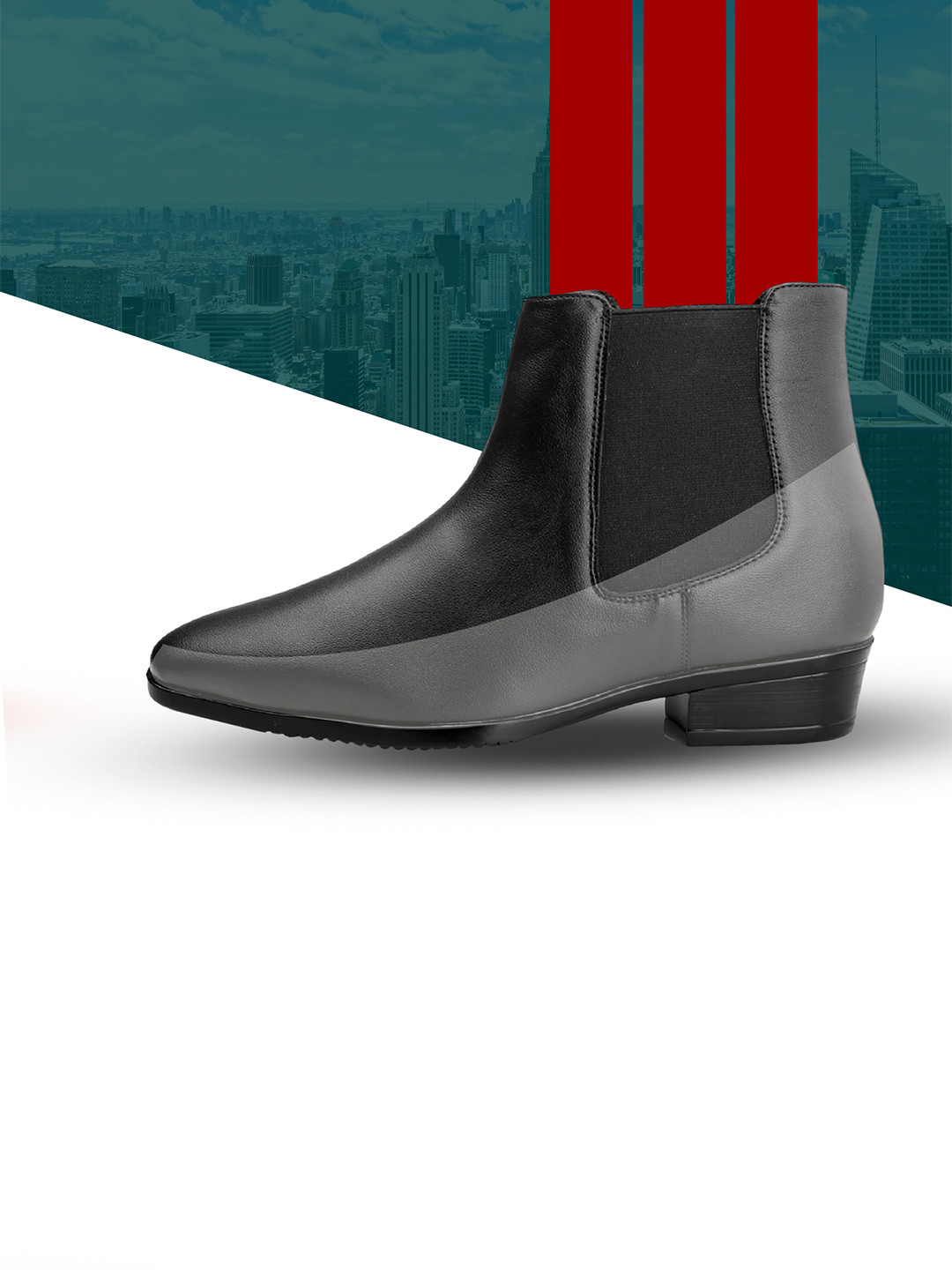 Bxxy 9 Cm Hidden Height Increasing Block-Heeled Chelsea Boots