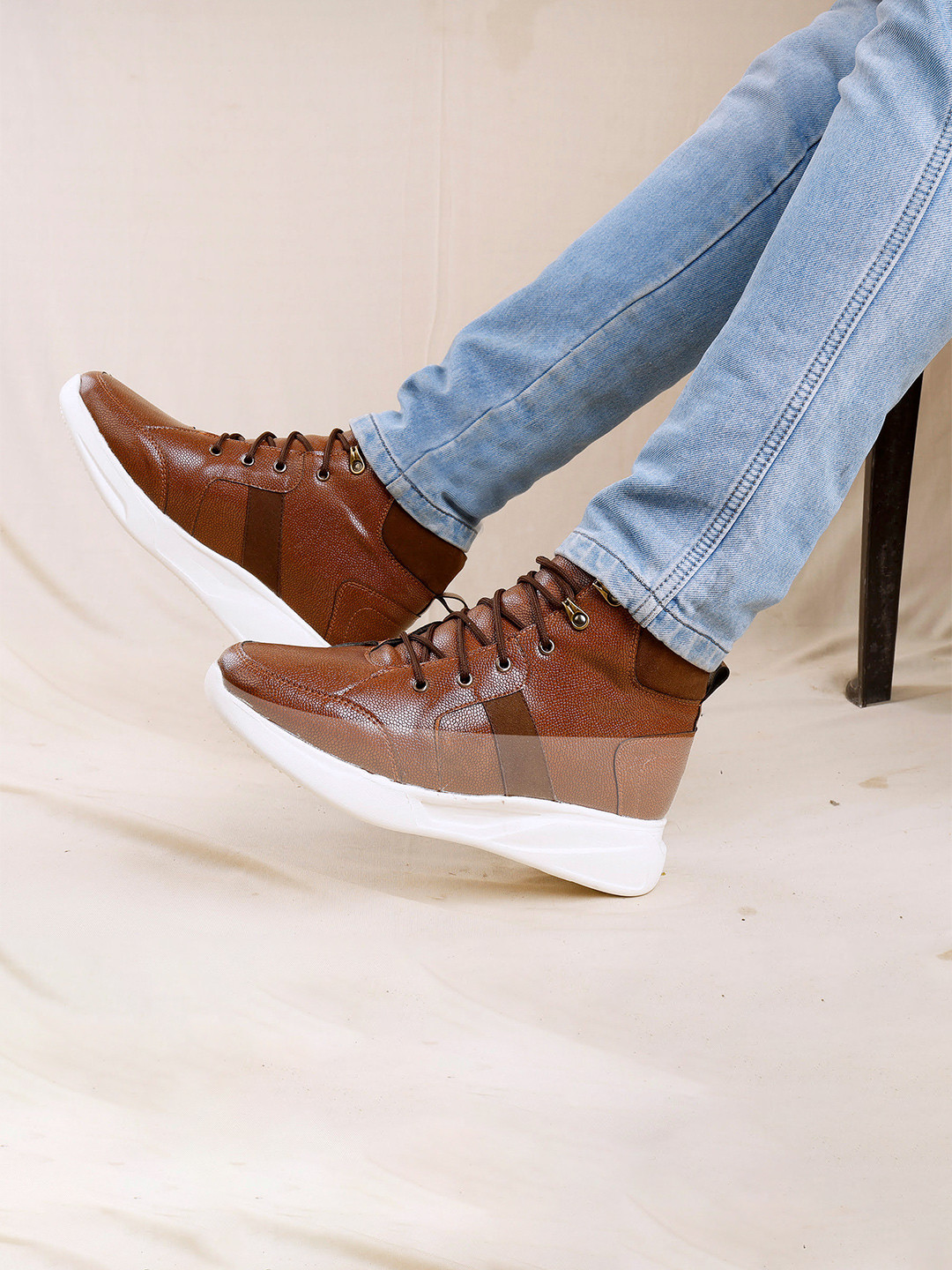 Bxxy Men 9 Cm Hidden Elevator Height Increasing Faux Leather Sneaker Lace-up Shoes