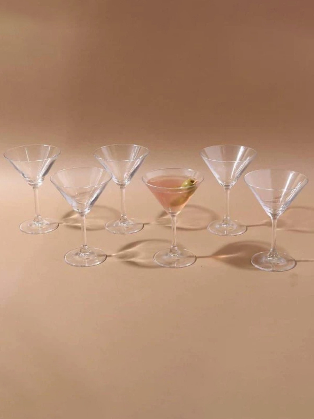 Bohemia Crystal Flamenco Transparent 6 Pieces Martini Bar Glasses-270 ml