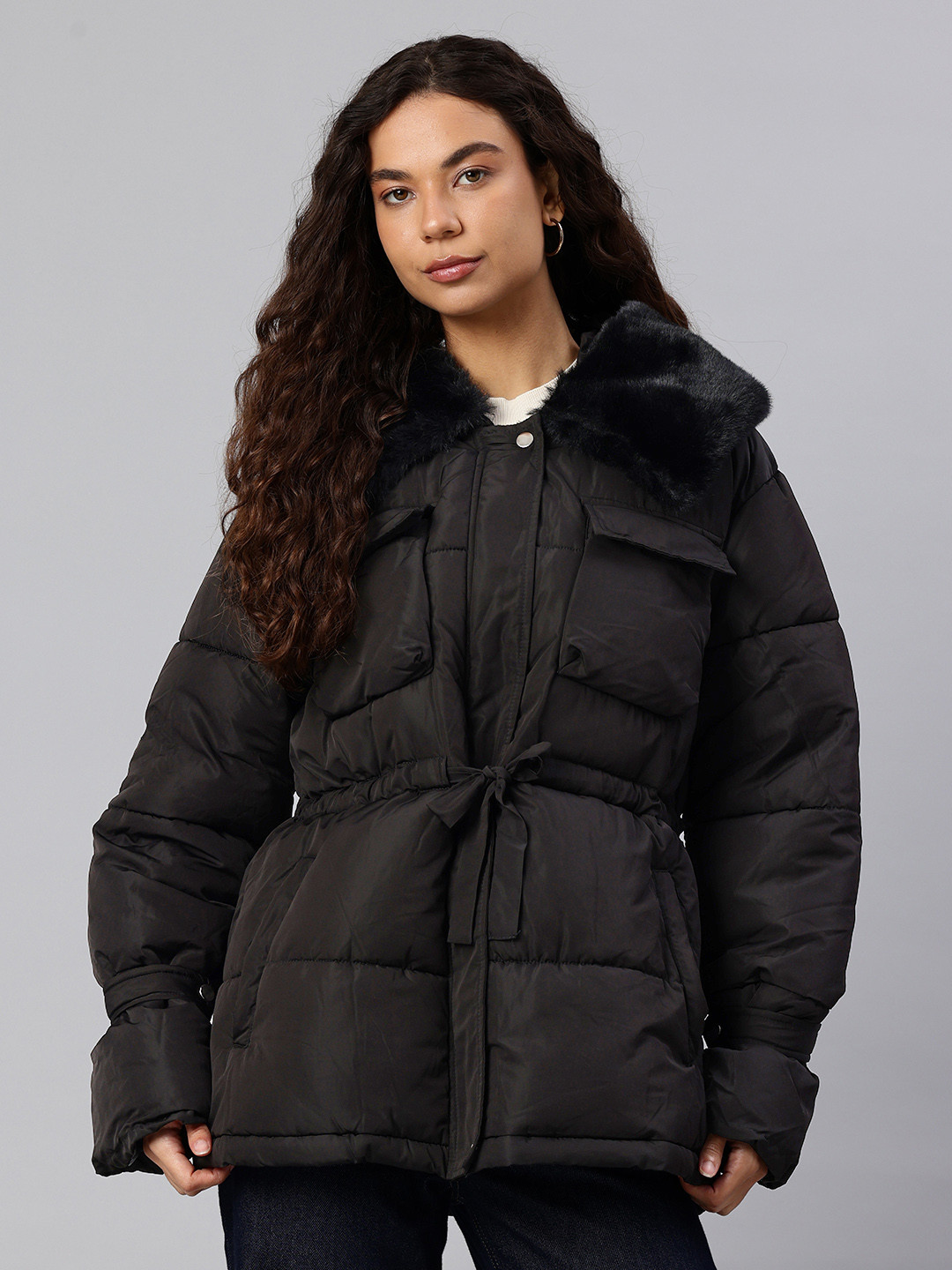 London Rag Faux Fur Puffer Jacket