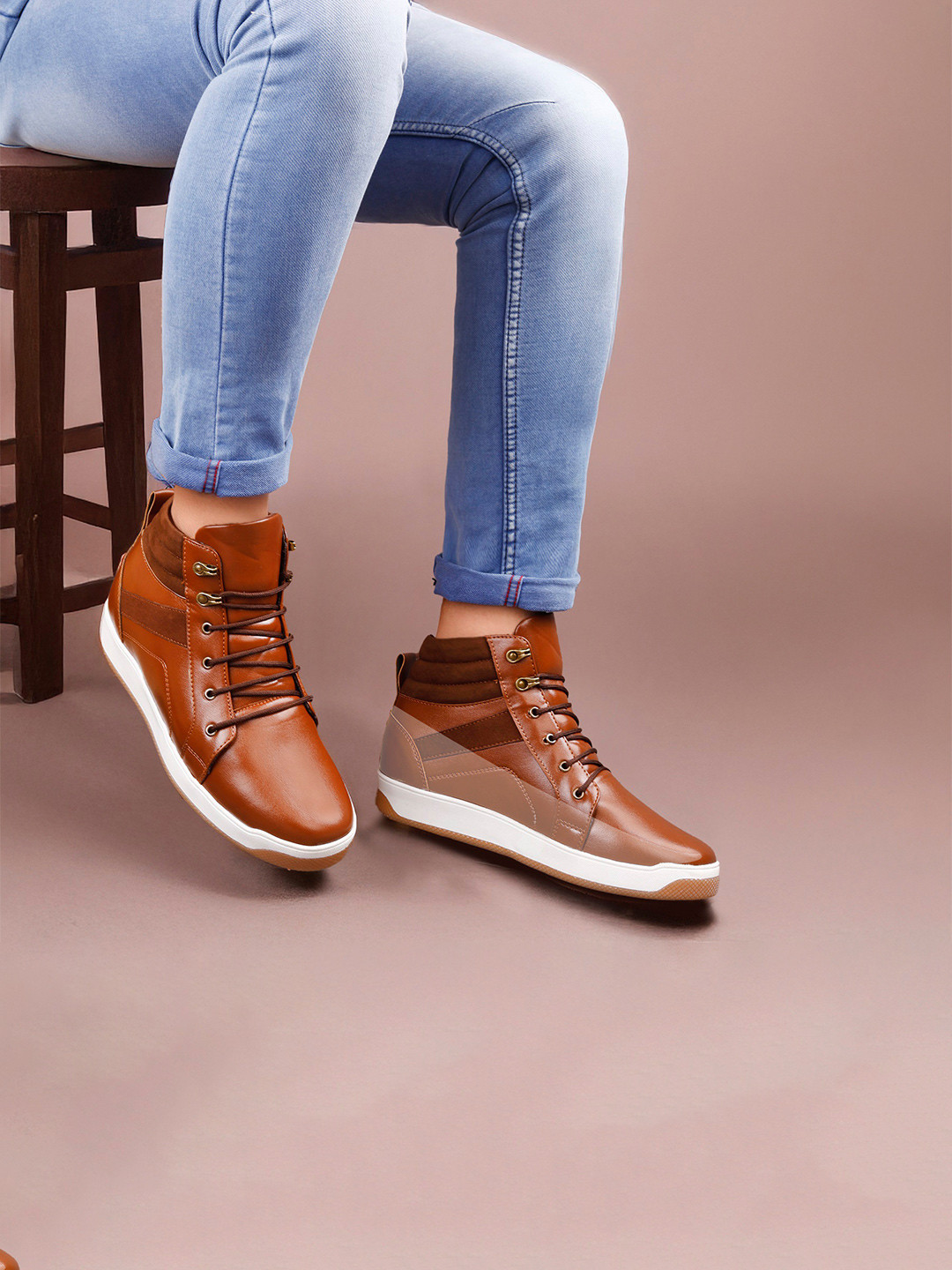 Bxxy Men 8 Cm Hidden Elevator Height Increasing Casual Sneaker Lace-up Shoes