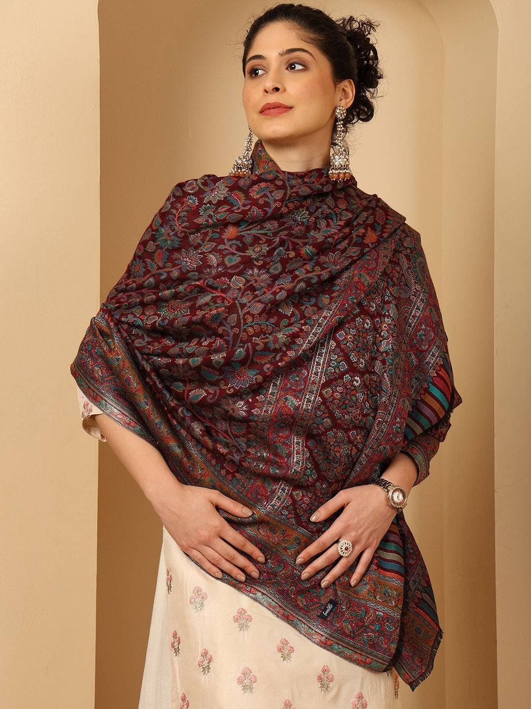 Tweedle Floral Printed Shawl