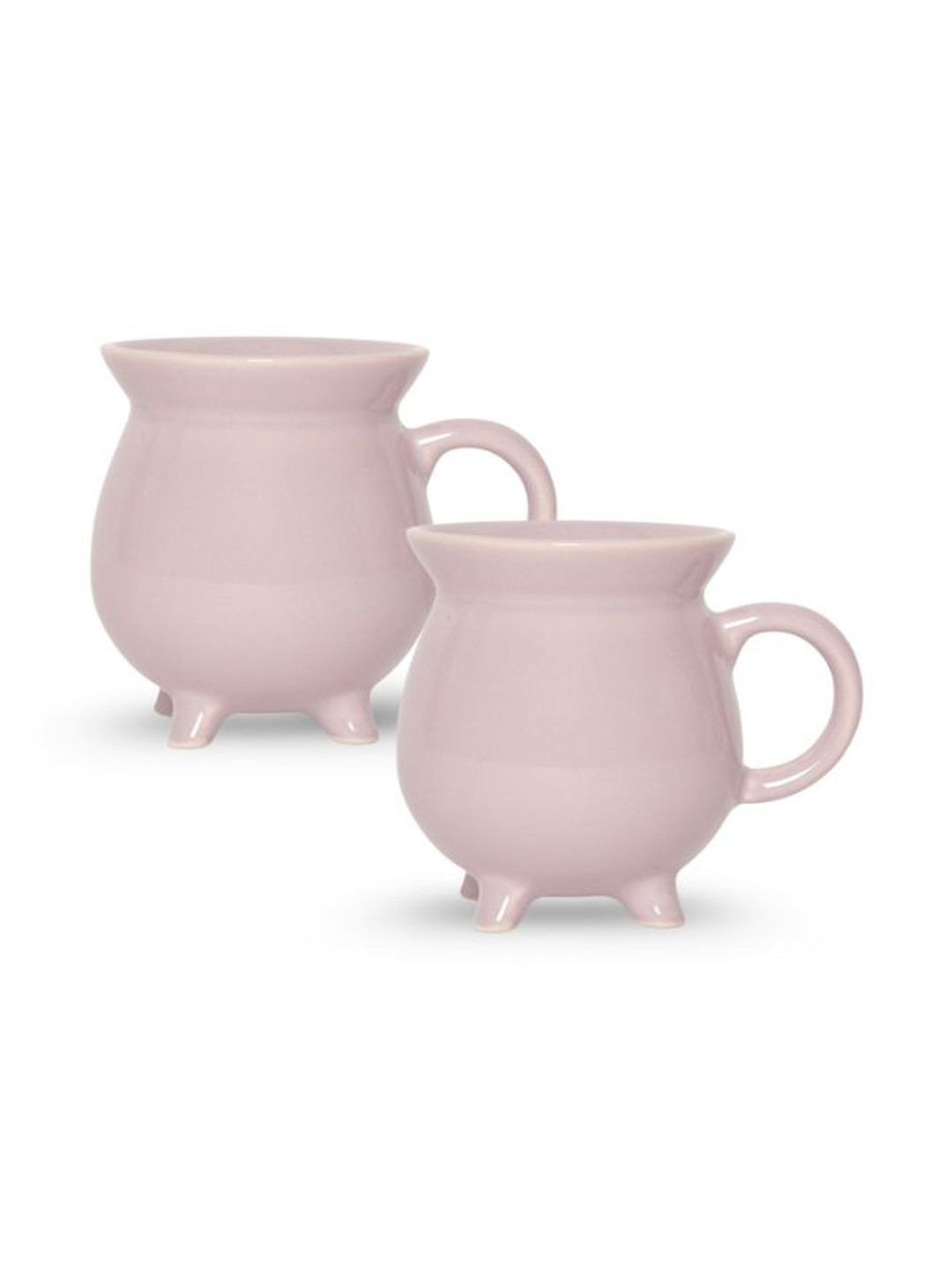 U & U Unique Utilities Mauve Ceramic 2 Pieces Mugs With 4 Legs-340 ml Each