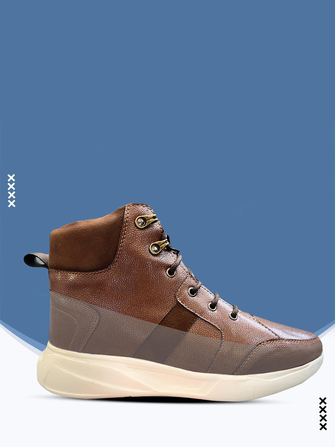 Bxxy Men 9 Cm Hidden Elevator Height Increasing Faux Leather Sneaker Lace-up Shoes