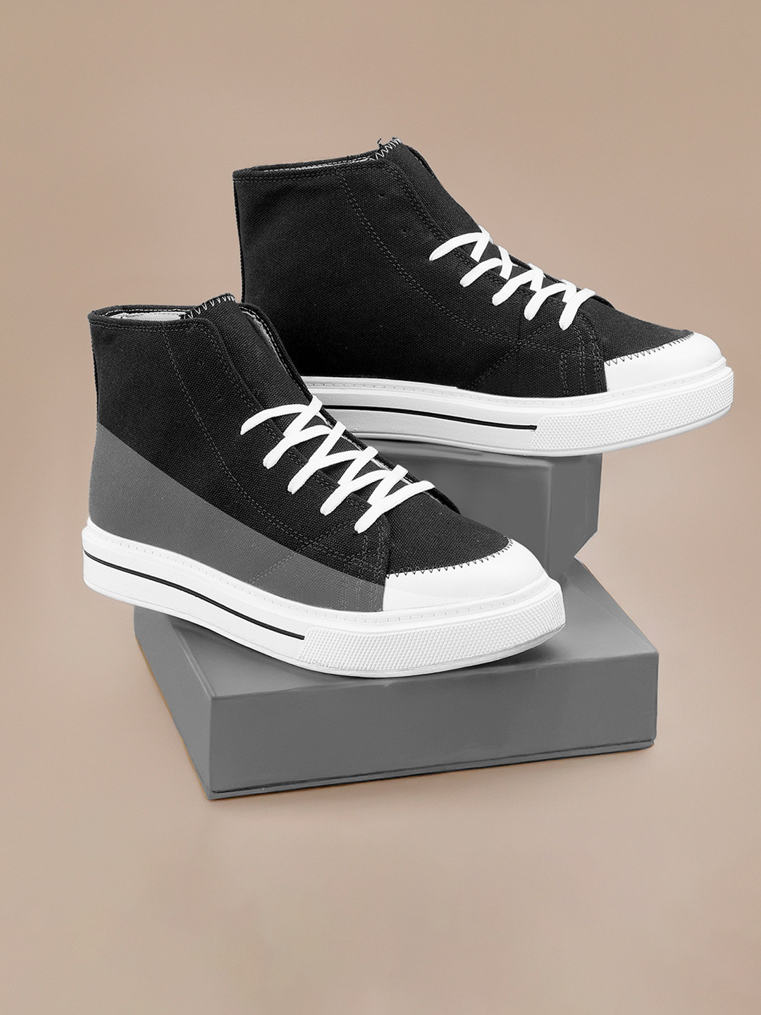 Bxxy Men 7.62 Cm Hidden Elevator Height Increasing Canvas Material Sneaker Lace-up Shoes
