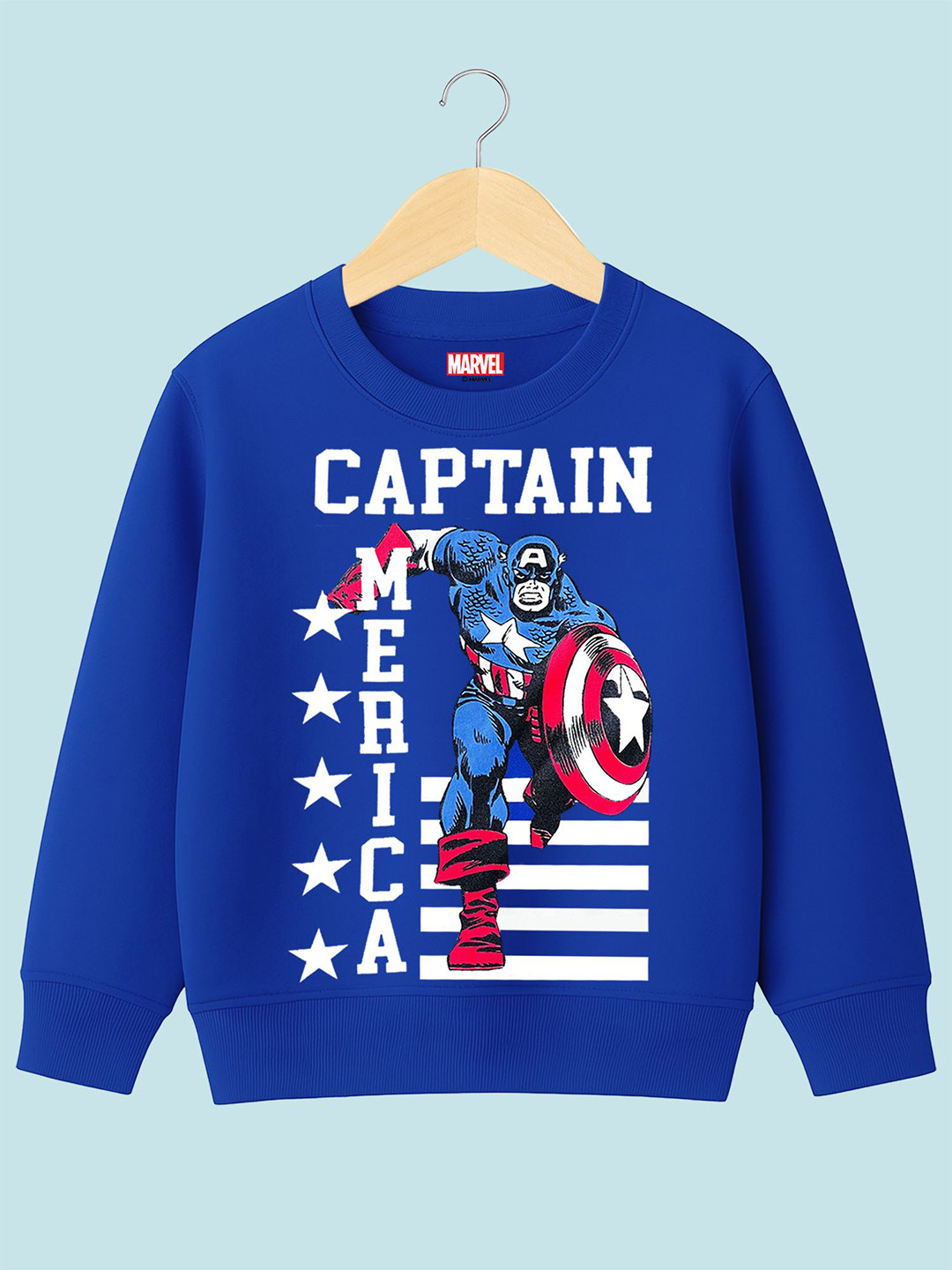 YK Marvel Boys Captain America Printed Sweatshirt