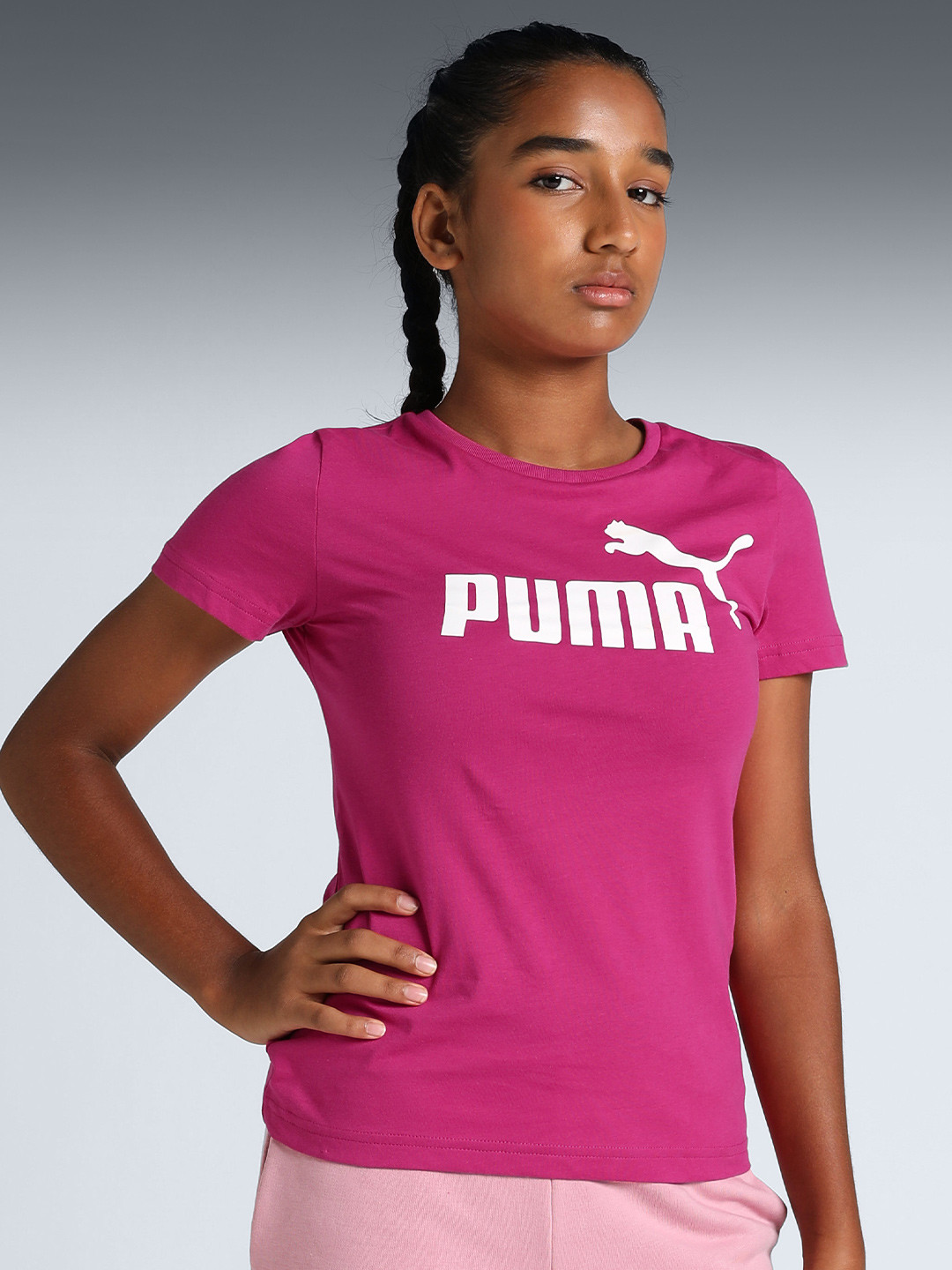 Puma Essentials No.1 Logo Girls Cotton T-shirt