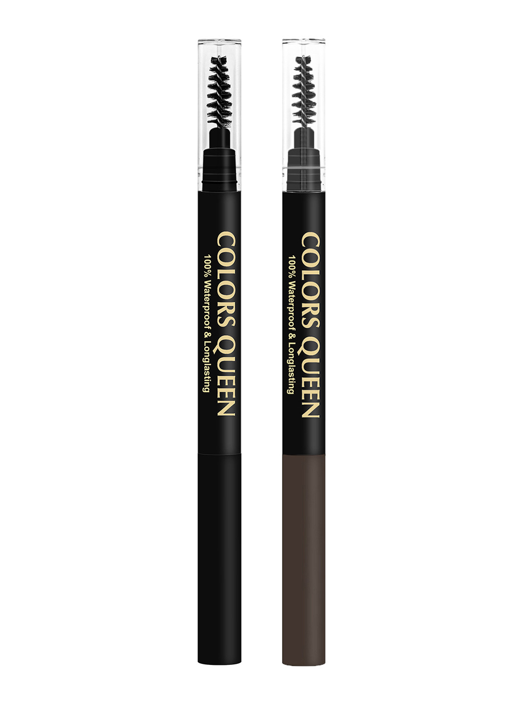 Colors Queen Set Of 2 100% Waterproof & Long Lasting Brow Master Pencil- 1 g Each- Black
