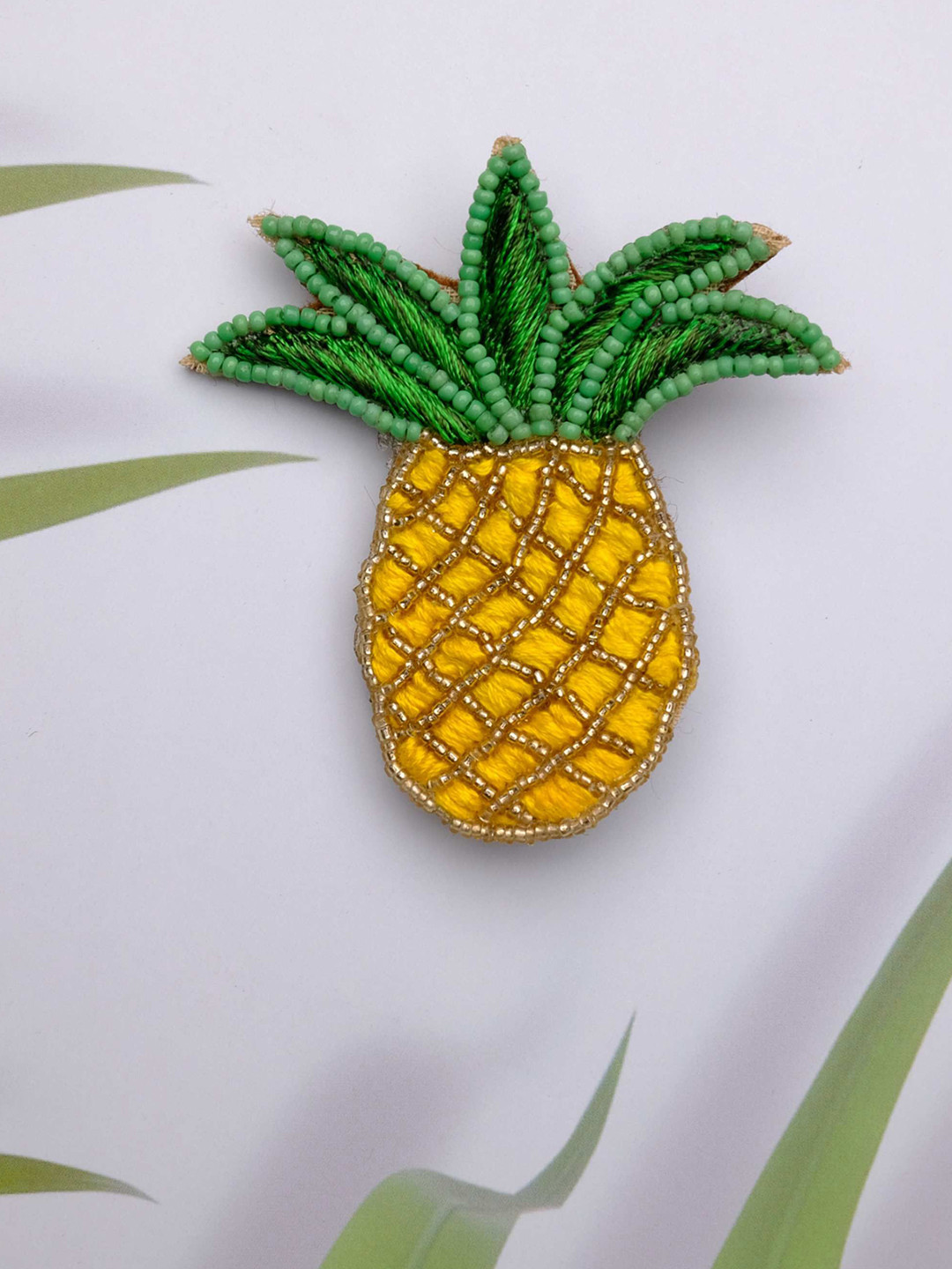 Abeo Unisex Artificial Beaded Statement Pineapple Brooch