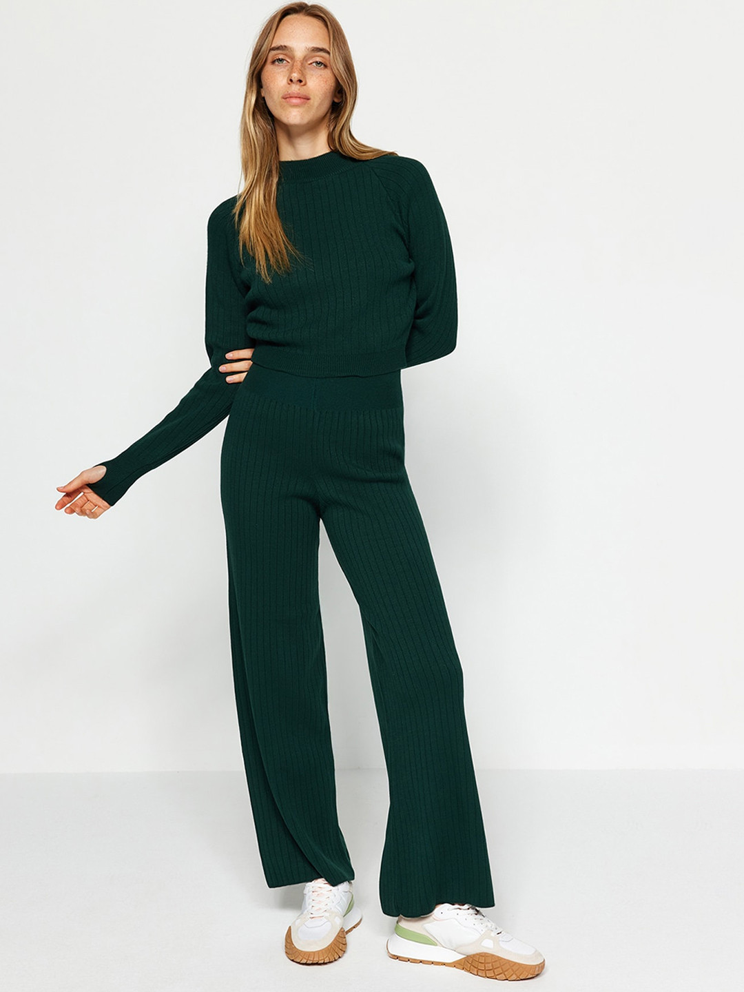 Trendyol Ribbed Top And Track Pants