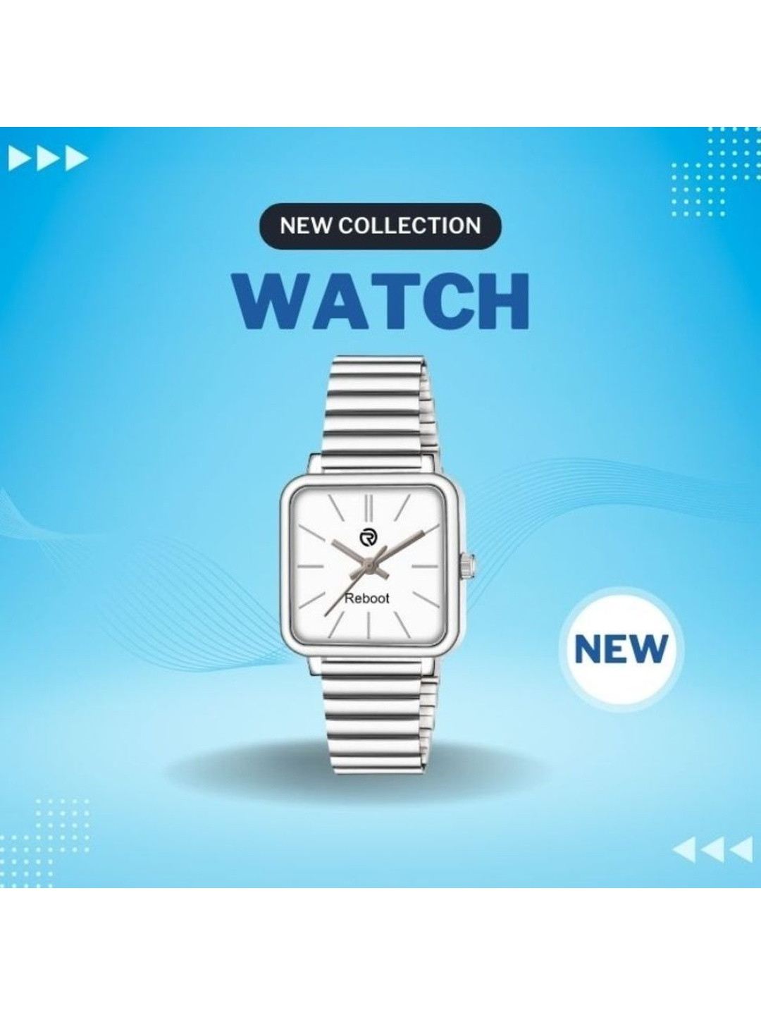 REBOOT Men Stainless Steel Bracelet Style Straps Analogue Watch New68_152 Chuan White