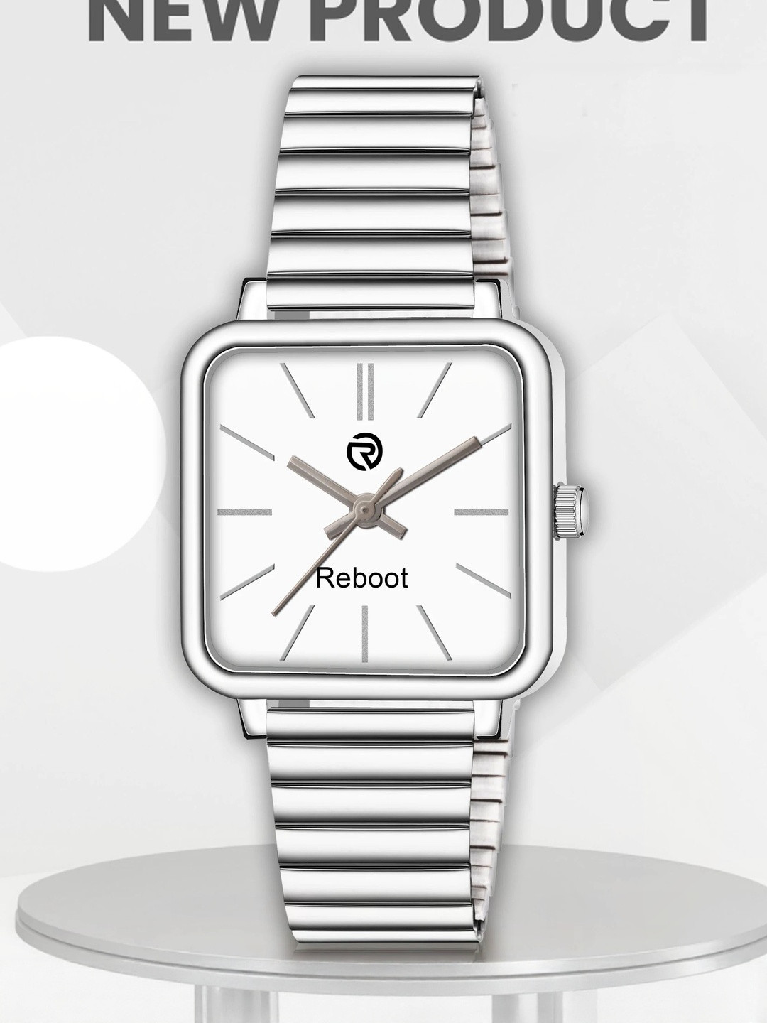 REBOOT Men Solid Dial & Stainless Steel Analogue Watch sh_New75_152 Chuan White