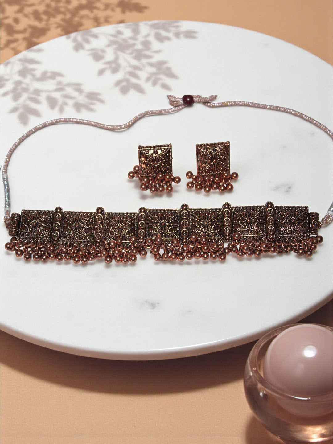 Jolly Faces Copper Choker Jewellery Set