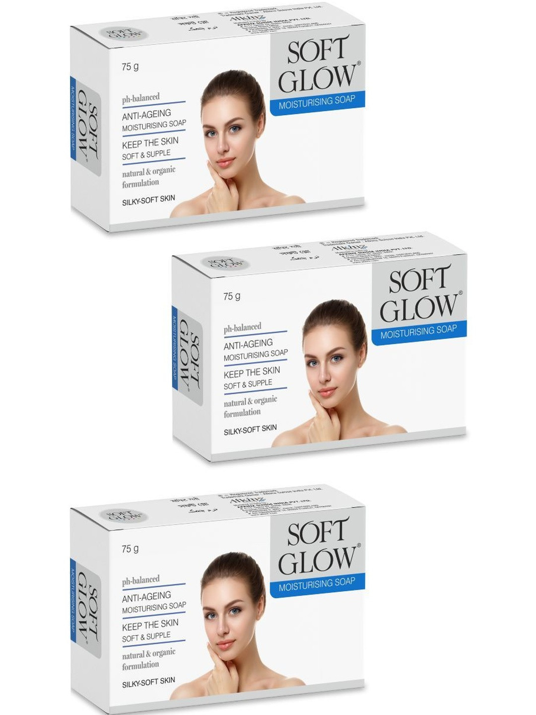 soft Glow Set Of 3 Moisturizing & Deep Cleansing Soap - 75 g Each