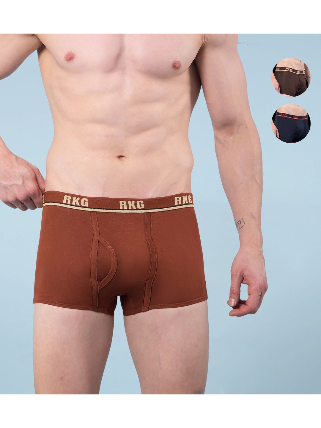 RKG Pack Of 3 Assorted Mid Rise Trunk
