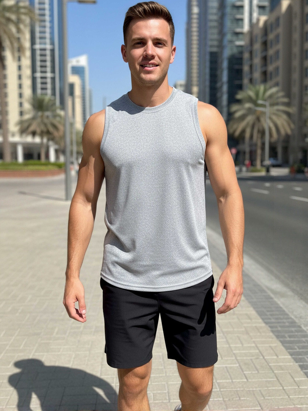 Moda Rapido Round Neck Sleeveless T-shirt