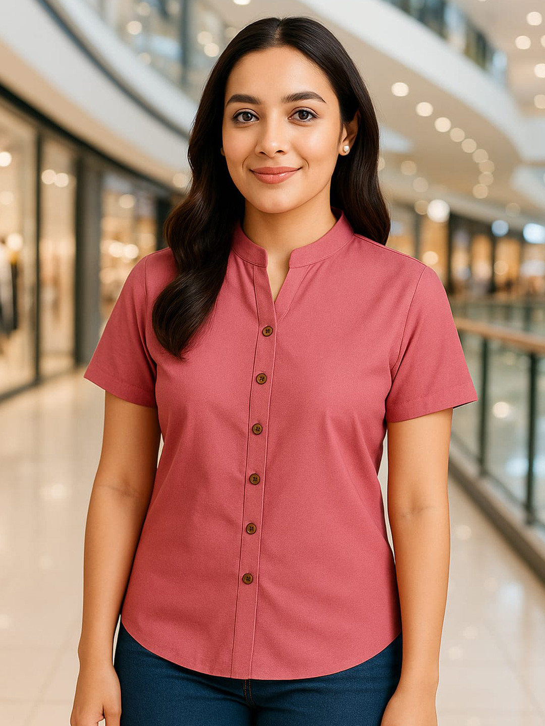 Rashmi Shree Creation Mandarin Collar Top