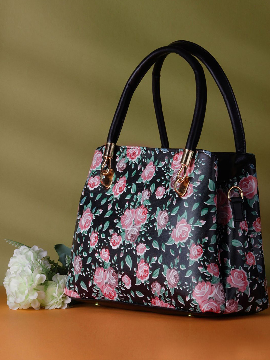 DOSYSO Floral Printed Satchel Handbags