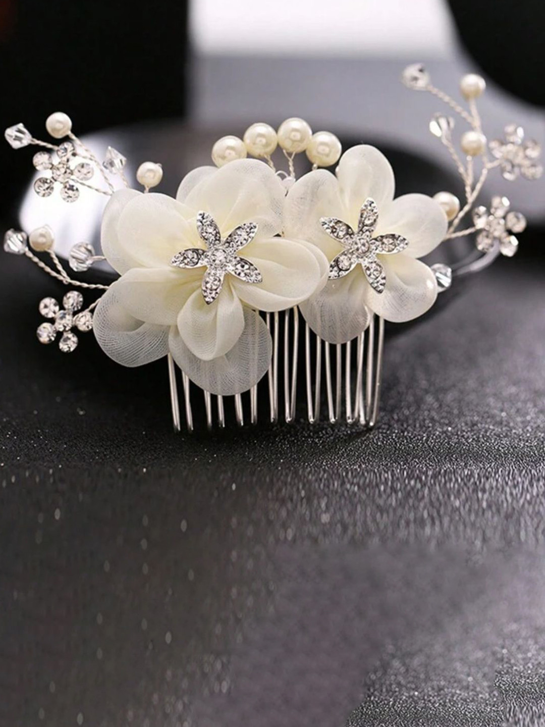 Ziory Girls Embellished & Floral Applique Detailed Hair Comb Clip