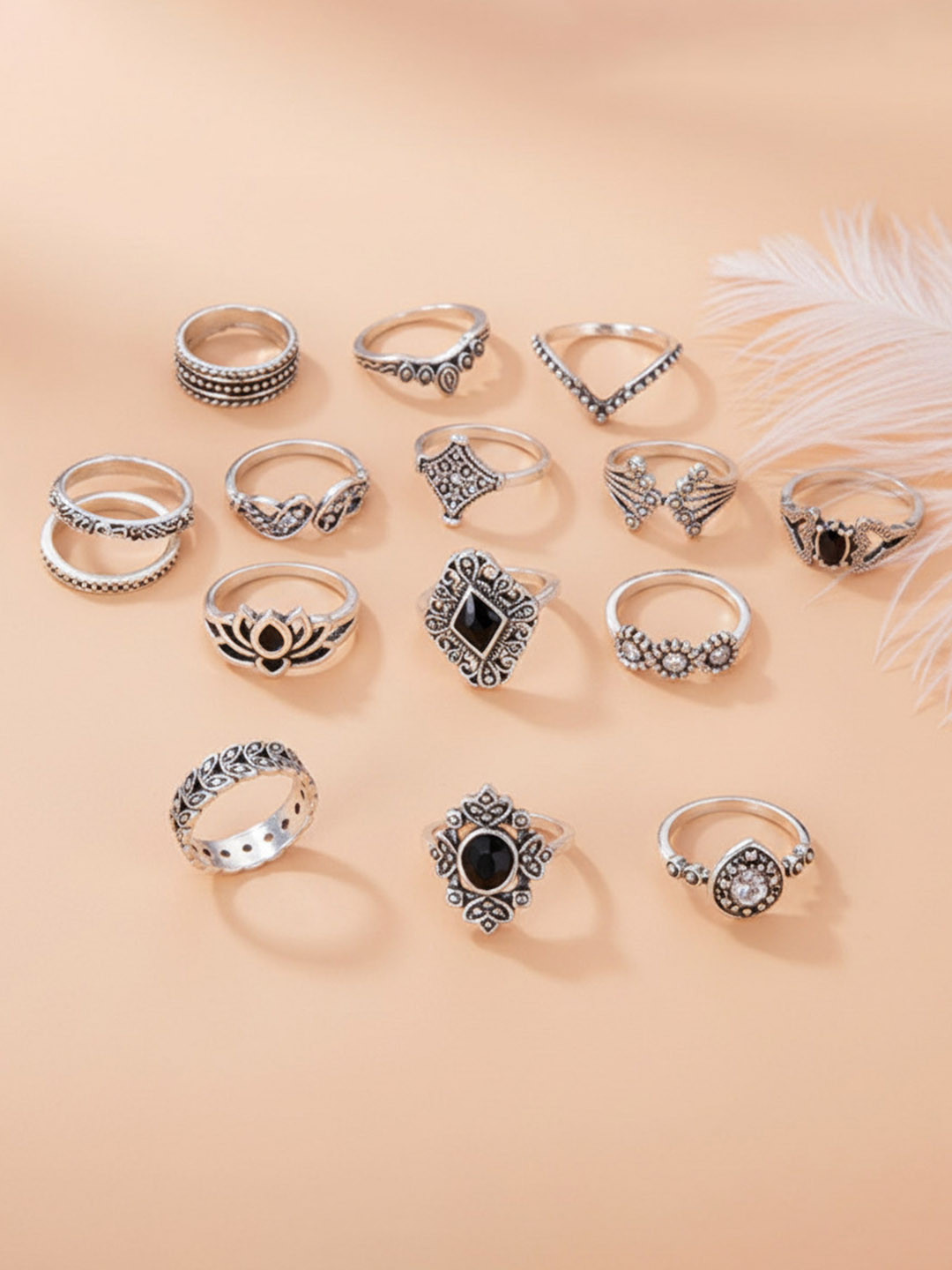 DressBerry Set Of 15 Finger Rings