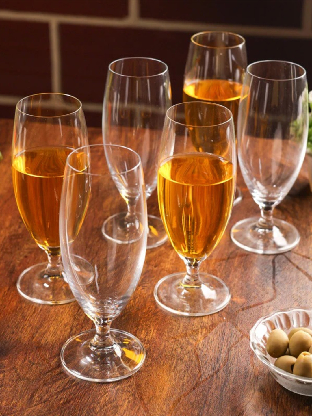 Bohemia Crystal Bar Beer Glasses Set of 6 Lead Free Transparent 380 ml