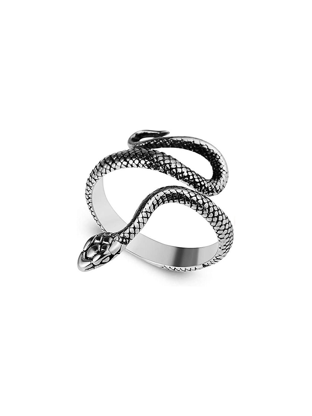 Teeragaj Unisex Stainless Steel Snake Shaped Finger Ring