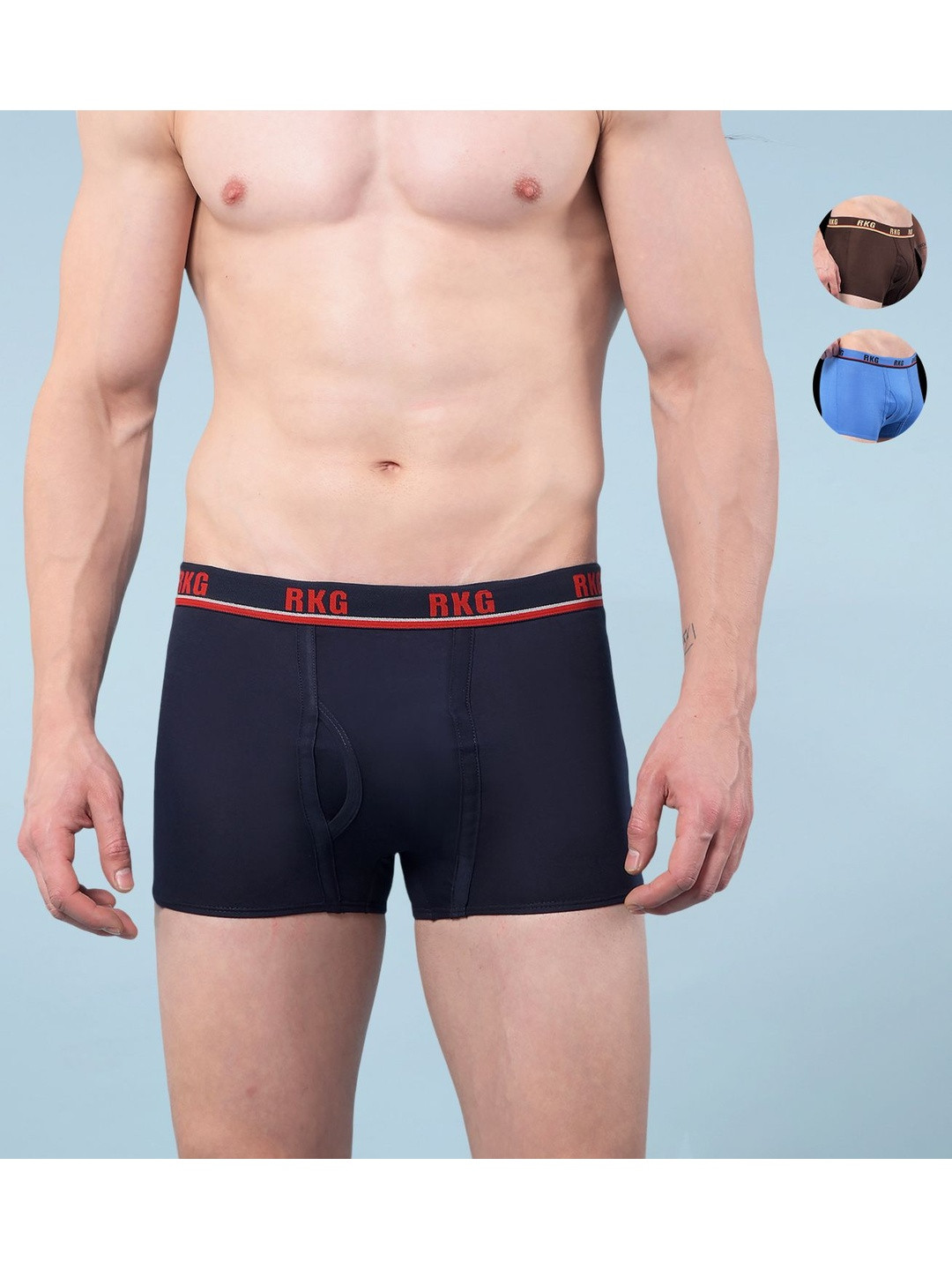 RKG Pack Of 3 Assorted Mid Rise Short Trunk