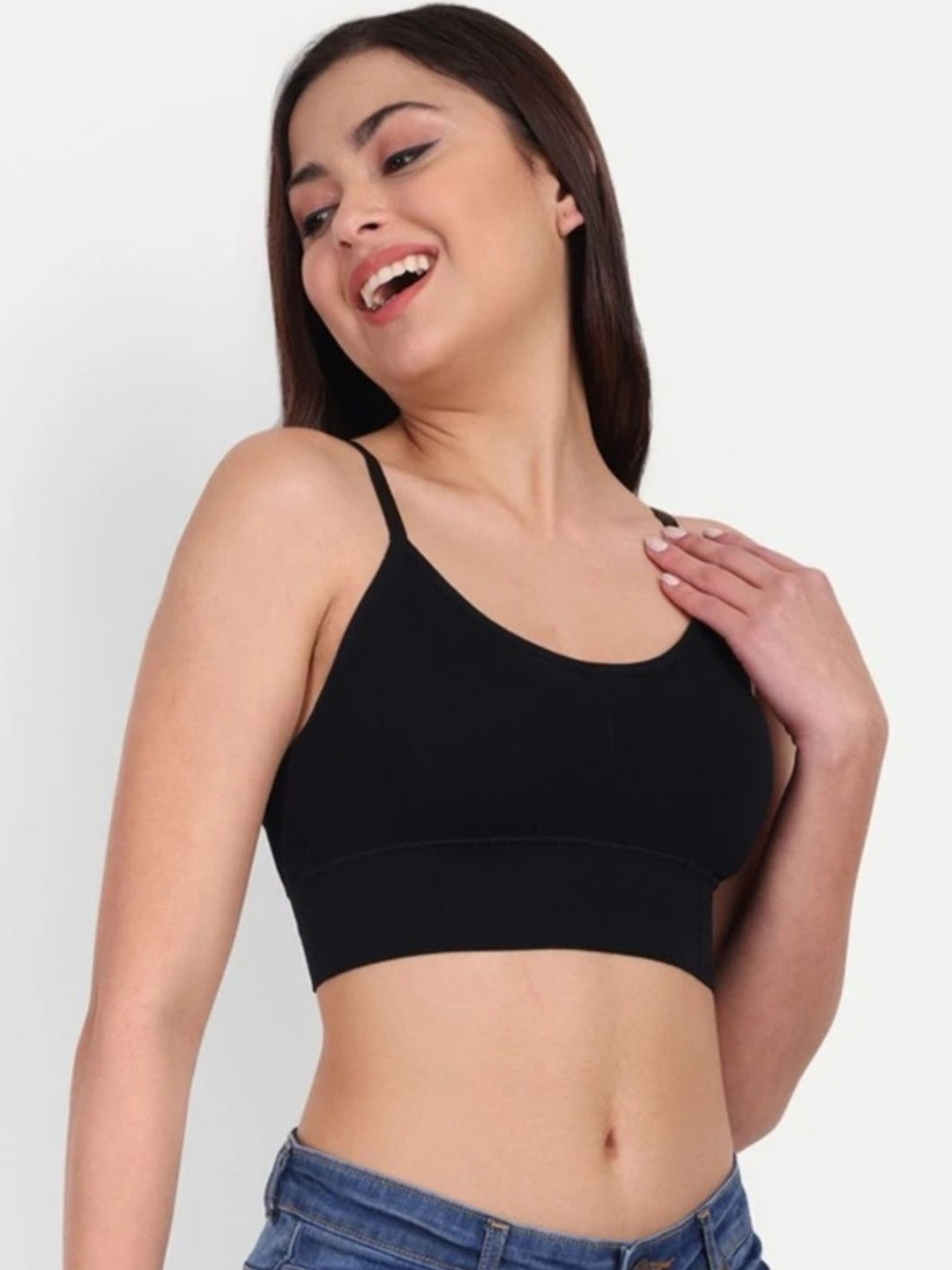 US FASHION Pack Of 3 Women Full Coverage Lightly Padded Cami Sports Bras