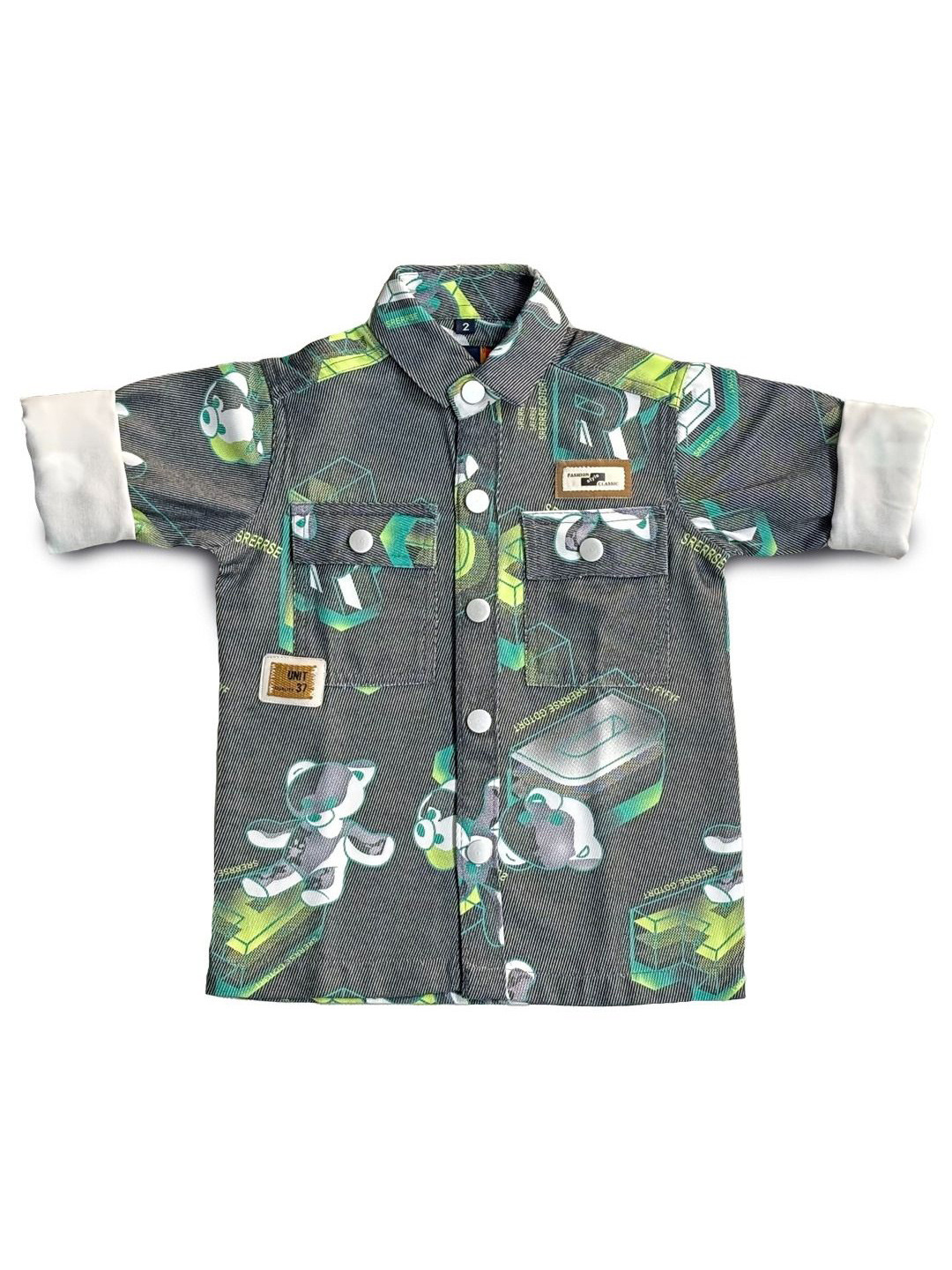 Havok kids Boys Relaxed Fit Spread Collar Graphic Printed Shirt