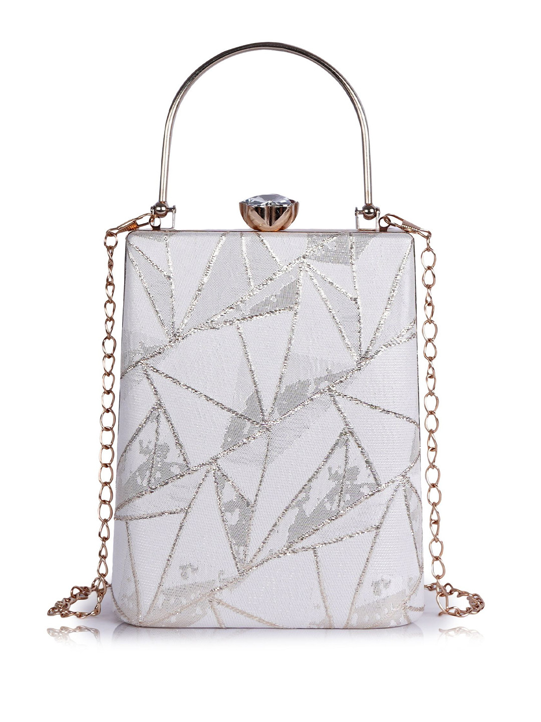 NORVE Embellished Twisted Box Clutch