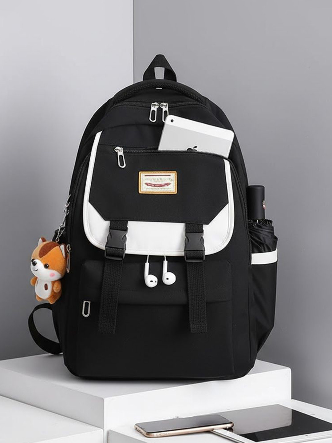 WALSON Women Colourblocked Ergonomic Strap Padded School Backpacks