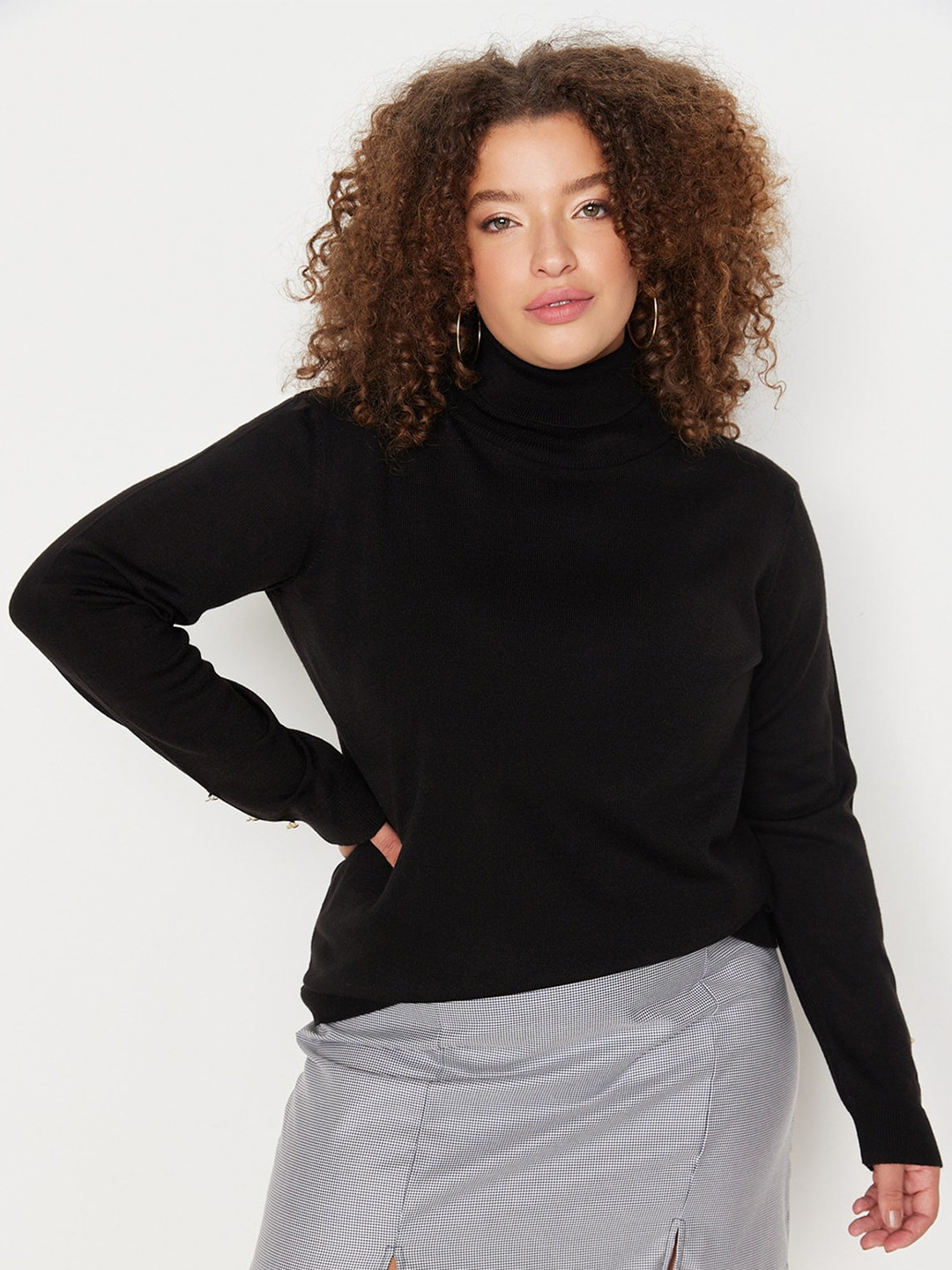 Trendyol Plus Size High Neck Regular Top