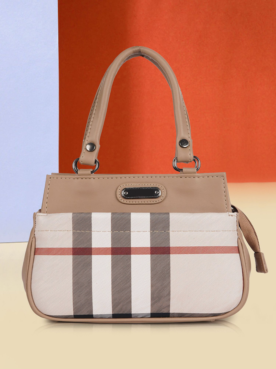 NORVE Colorblocked Structured Handheld Bag
