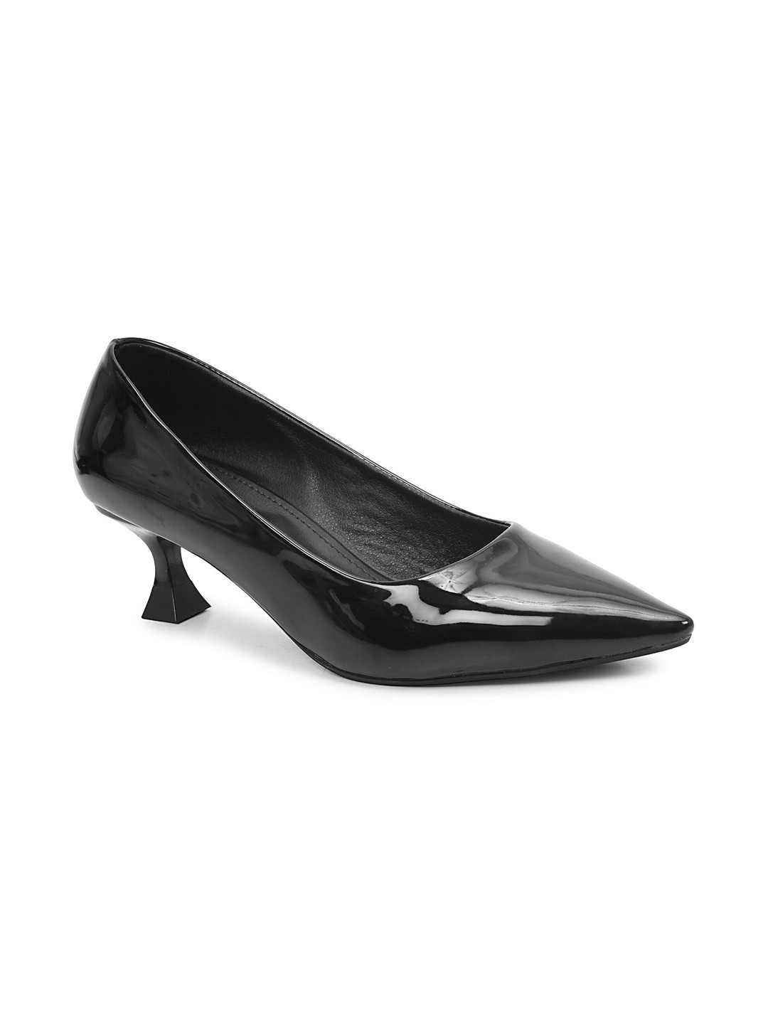 Luvfeet Women Solid Polinted Toe Party Kitten Pumps