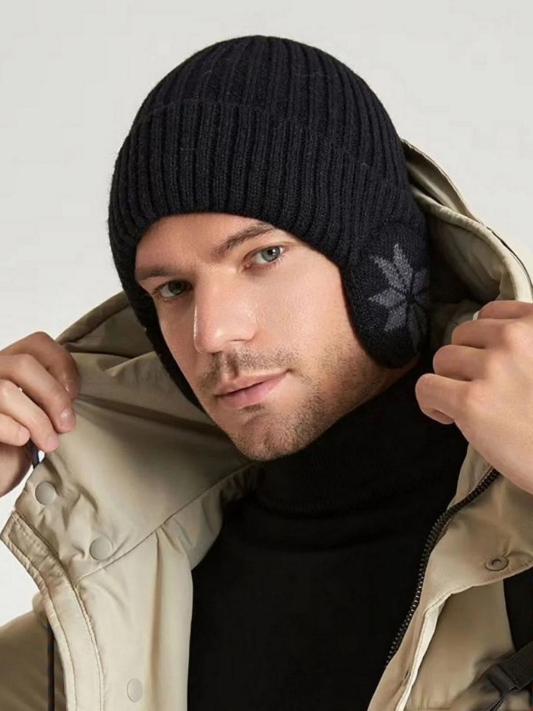 Infispace Men Outdoor Snow Skullies Beanie with Earflaps